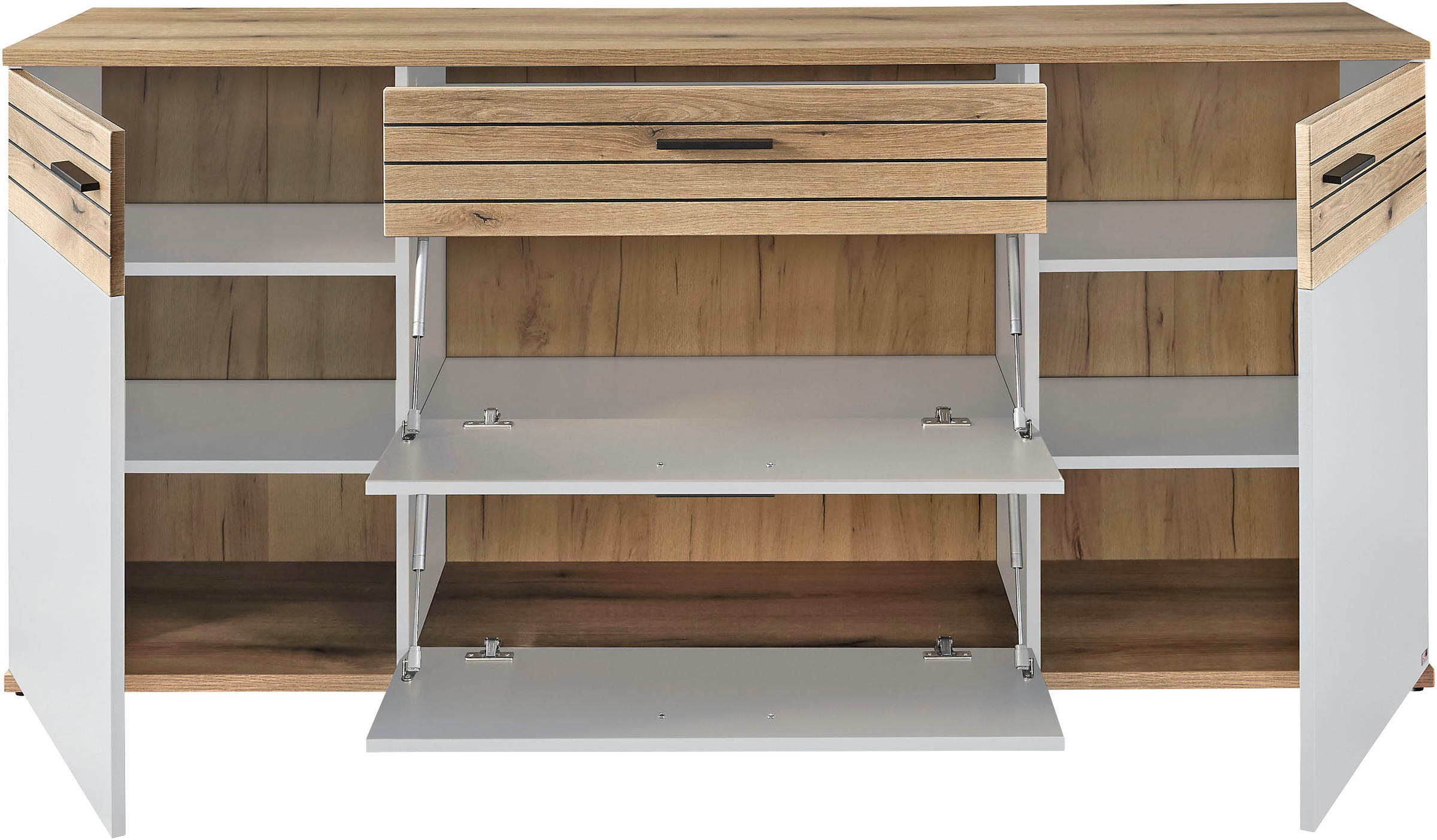 set one by Musterring Sideboard »Quincy« 1 Stk. tlg. Viel Stauraum, in Anthrazit oder Lichtgrau erhältlich, 180 cm breit