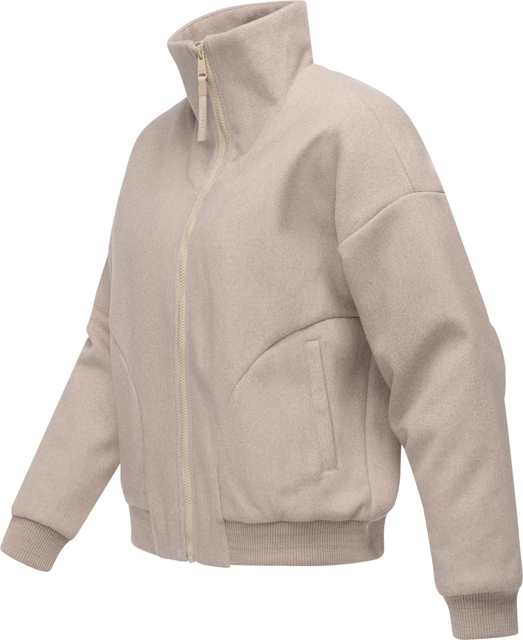 Ragwear Outdoorjacke »Toscia«, ohne Kapuze, angesagte oversized Übergangsjacke in Woll-Optik