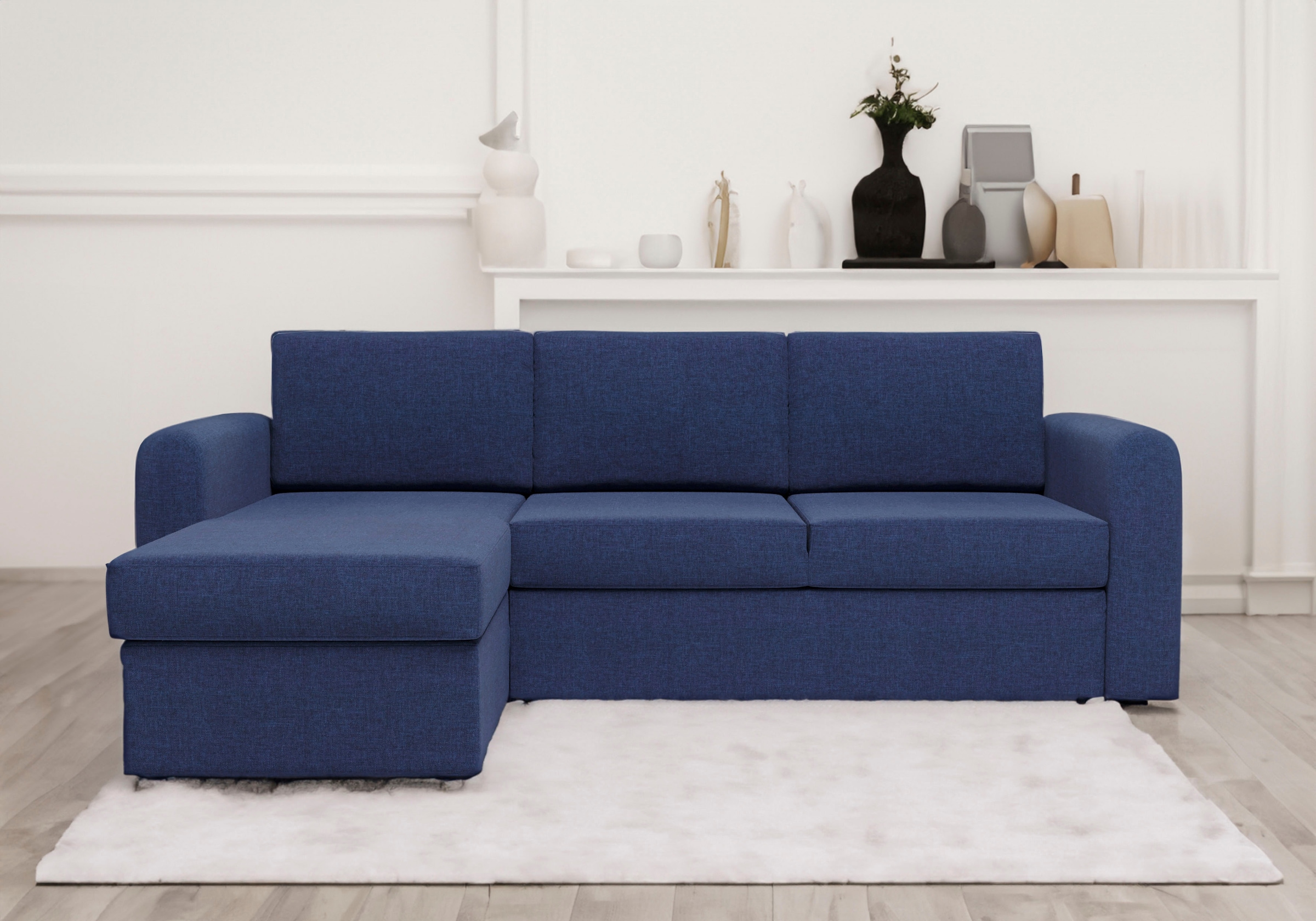 Home affaire Ecksofa "Delaware, Breite 223 cm, Webstoff fein, mit Stauraum" günstig online kaufen