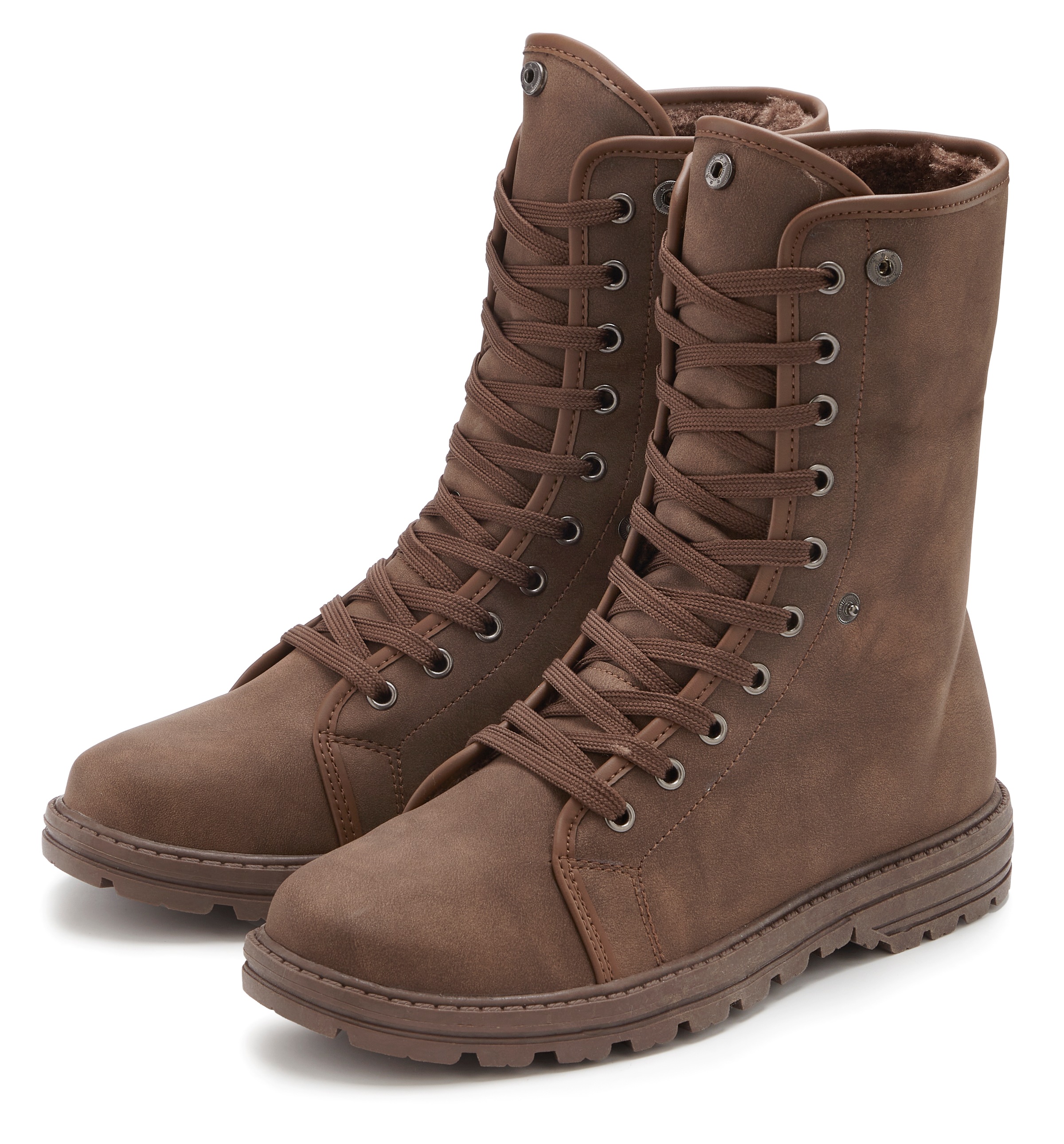 LASCANA Stiefelette "Boots," mit Fellimitat-Applikation VEGAN günstig online kaufen