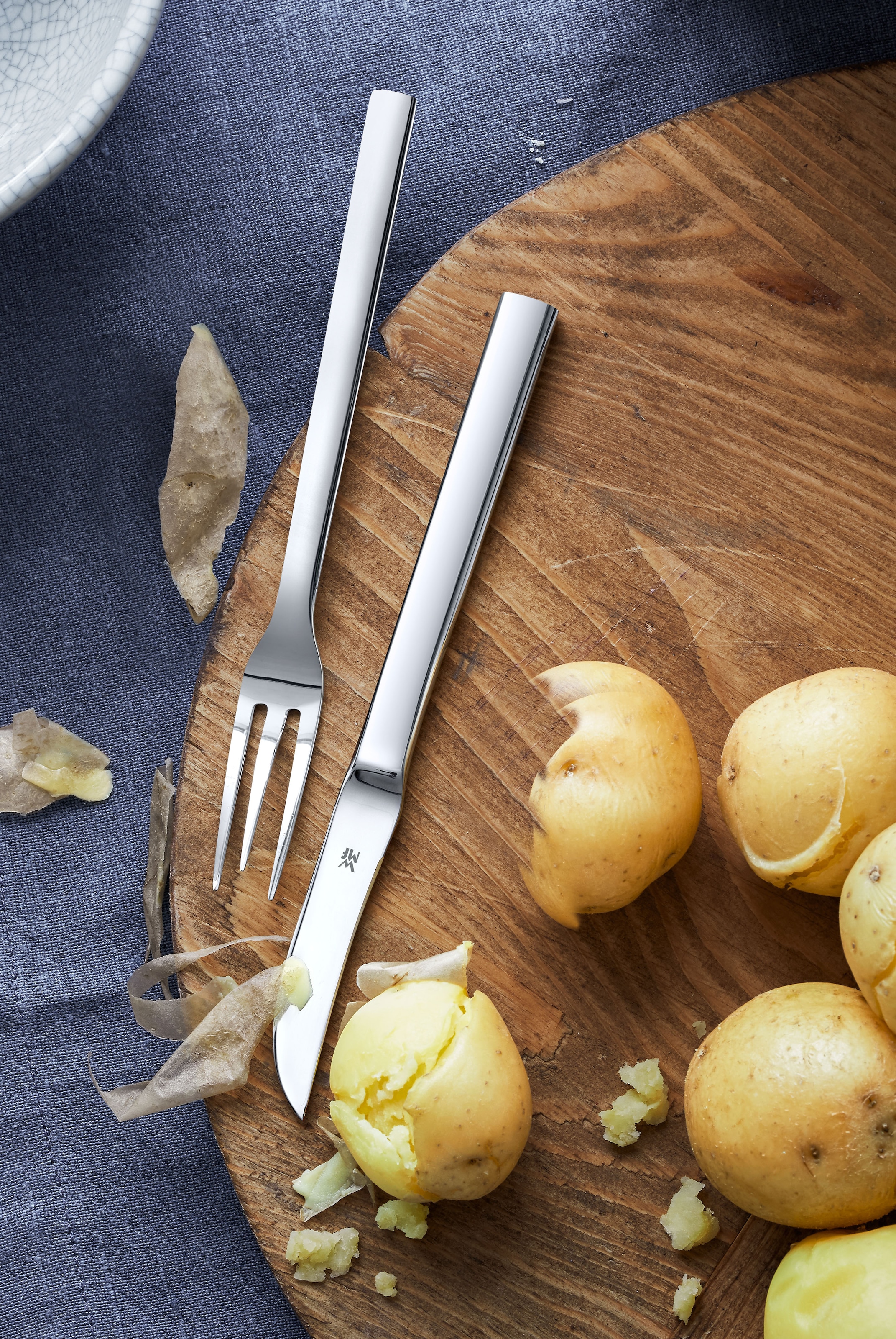 WMF Pellkartoffelgabel »Nuova«, Pellkartoffelgabel, Pellkartoffelmesser, Cromargan Edelstahl rostfrei
