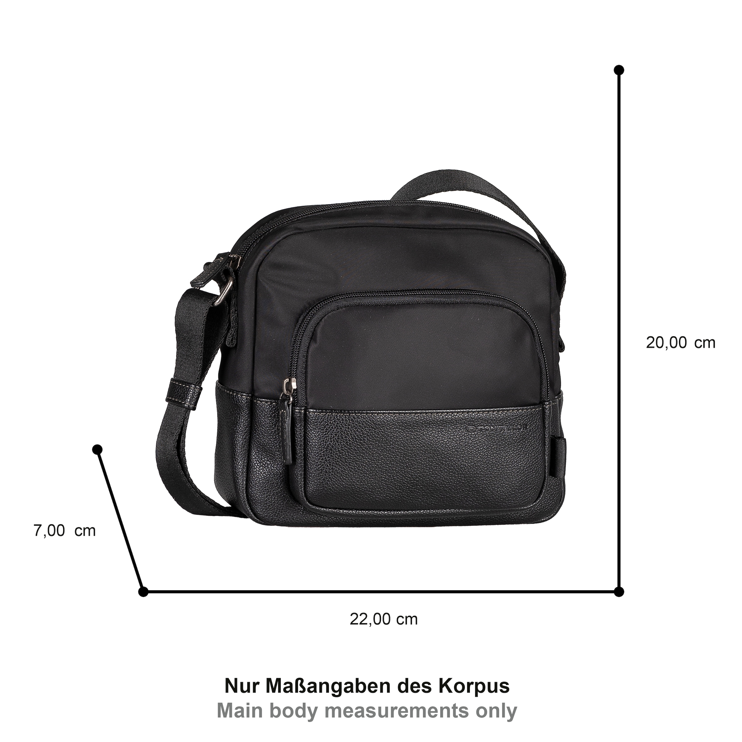 TOM TAILOR Umhängetasche »Viene« fein genarbtes Lederimitat trifft auf leichtes Nylon mit feinem Logo