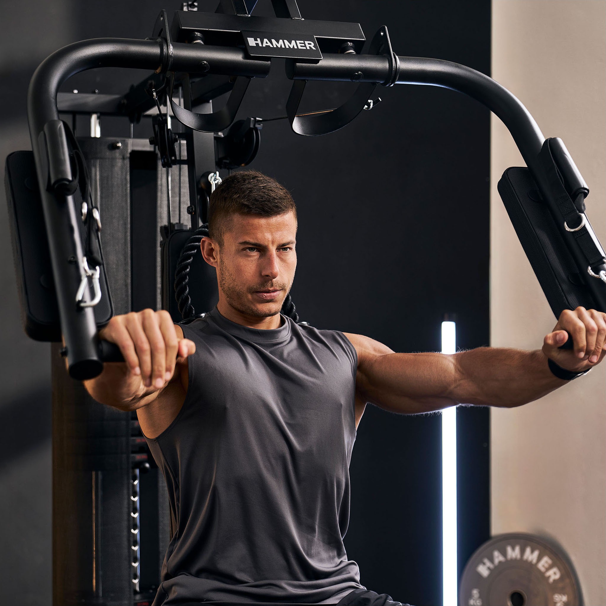 Finnlo by Hammer Kraftstation »Autark 600« 16 Gewichtsblöcke Butterflystange, Latzug, Ruderfunktion und mehr,  max. Benutzergewicht 120 kg, max. Trainingsgewicht 80 kg