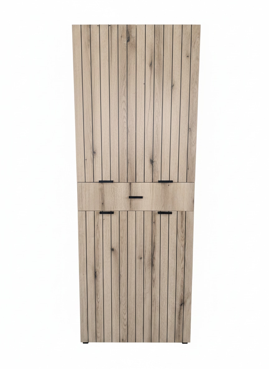 OTTO home Hochschrank »Baltrum« Breite 69,8 cm dekorative Lamellenoptik