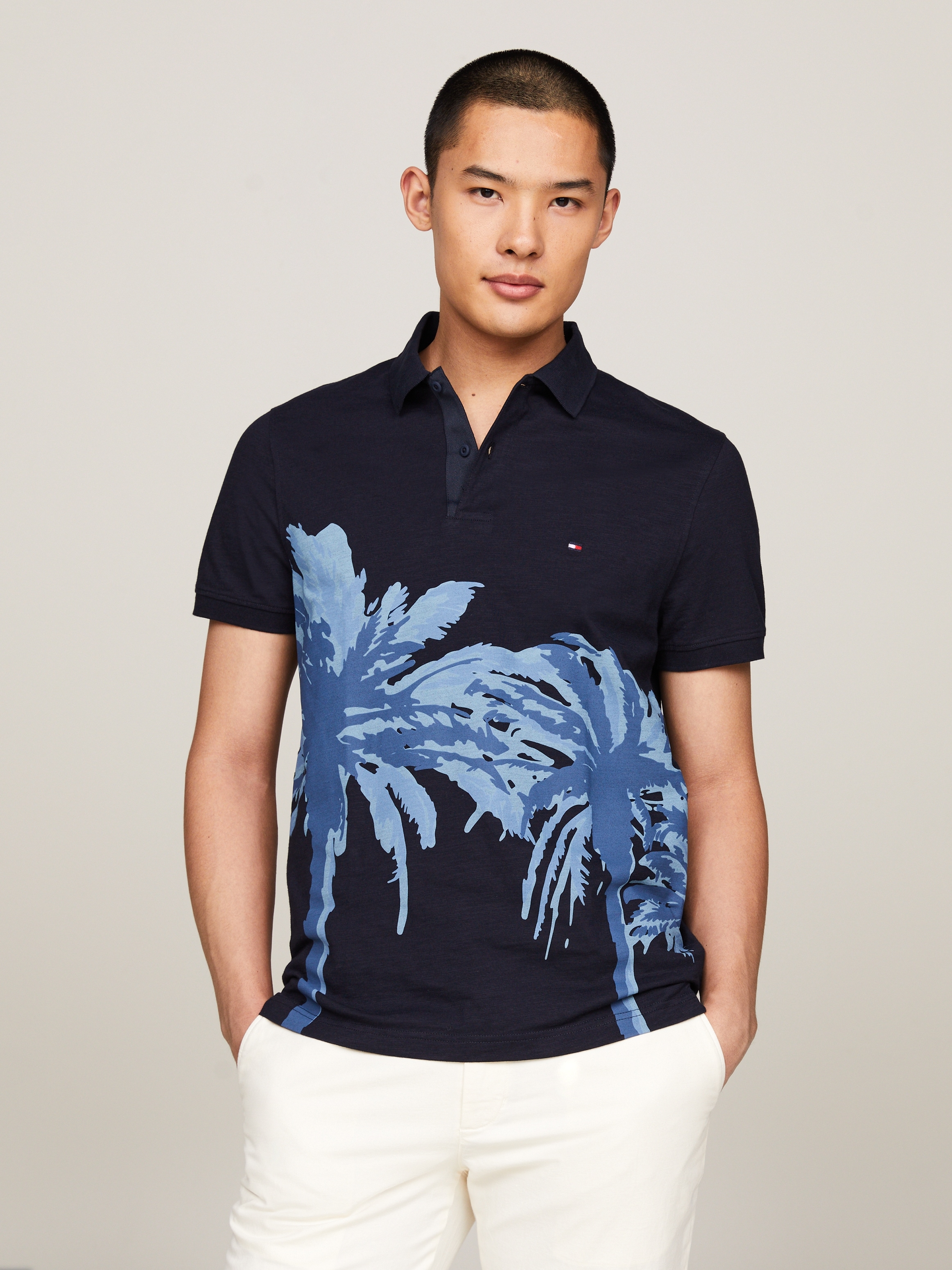 Tommy Hilfiger Poloshirt "PALM PLACEMENT PRINT REG POLO", kontrastreicher P günstig online kaufen