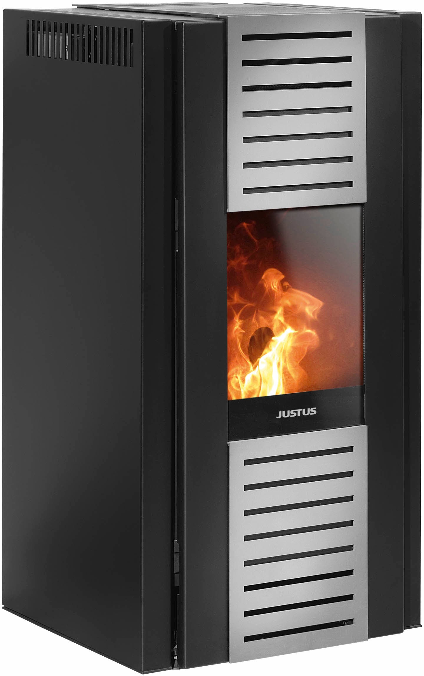 JUSTUS Pelletofen "Sirkos Aqua 2.0", schwarz, Kaminöfen
