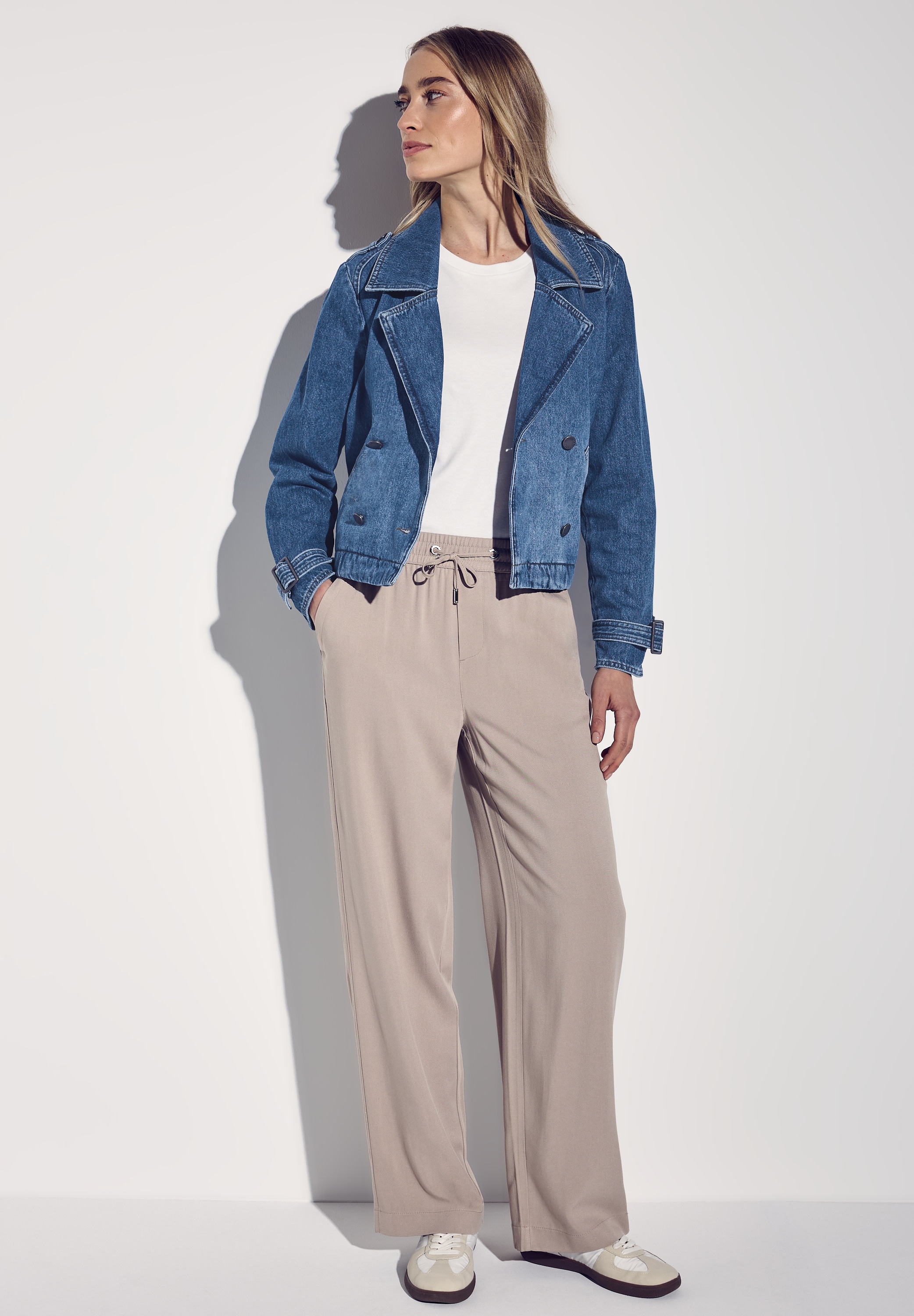 STREET ONE Jeansblazer, im Trenchcoat Look