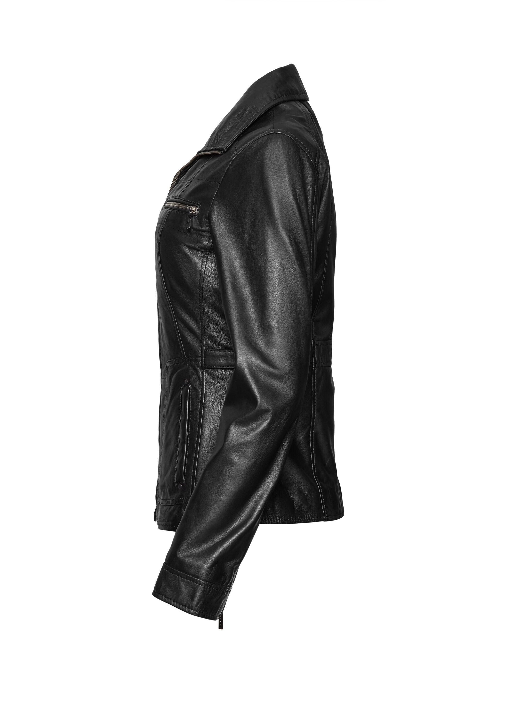 bugatti Lederjacke »bugatti Lederjacke« ohne Kapuze sportives Design