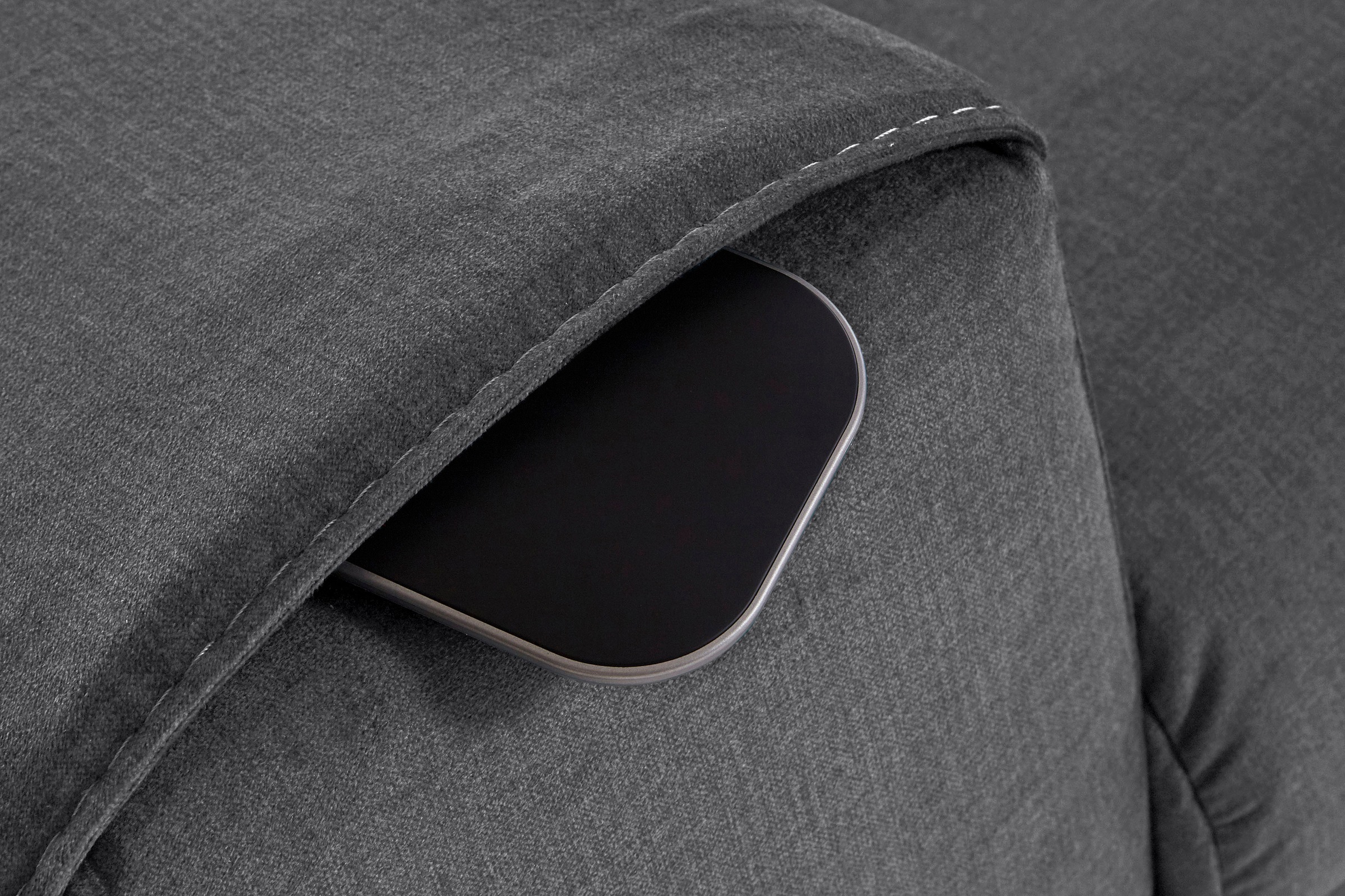 COTTA Ecksofa »Morven L-Form mit Kopfteilverstellung«, wahlweise mit Bettfunktion, Bettkasten & Wireless-Charger