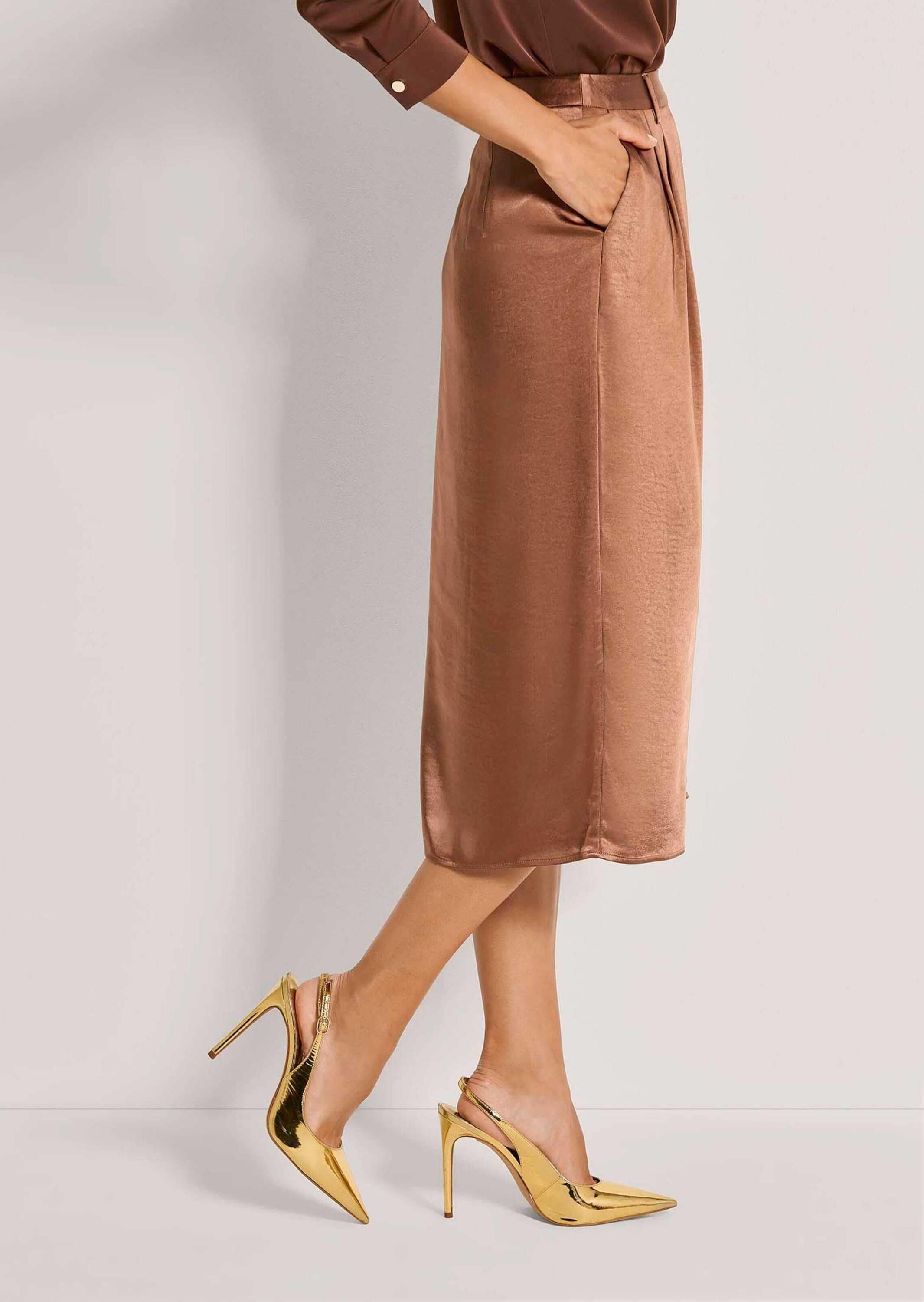 MADELEINE Midirock »Satinrock Midirock mit Seitenschlitz«