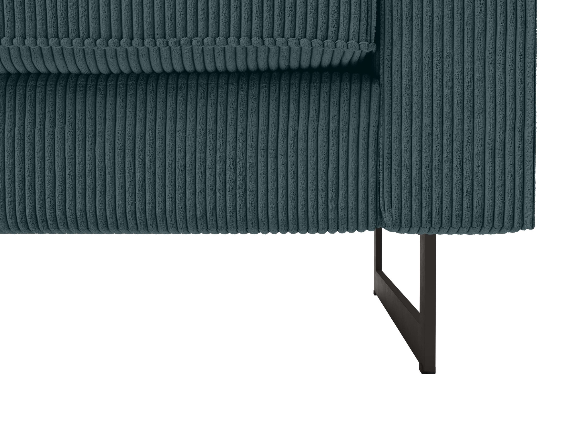 Places of Style Ecksofa »Pinto, XXL, 250/290 cm, langer Schenkel, Ottomane«, Cord, Chenille, Lederoptik, mit Keder, Metallfüße, Wellenunterfederung