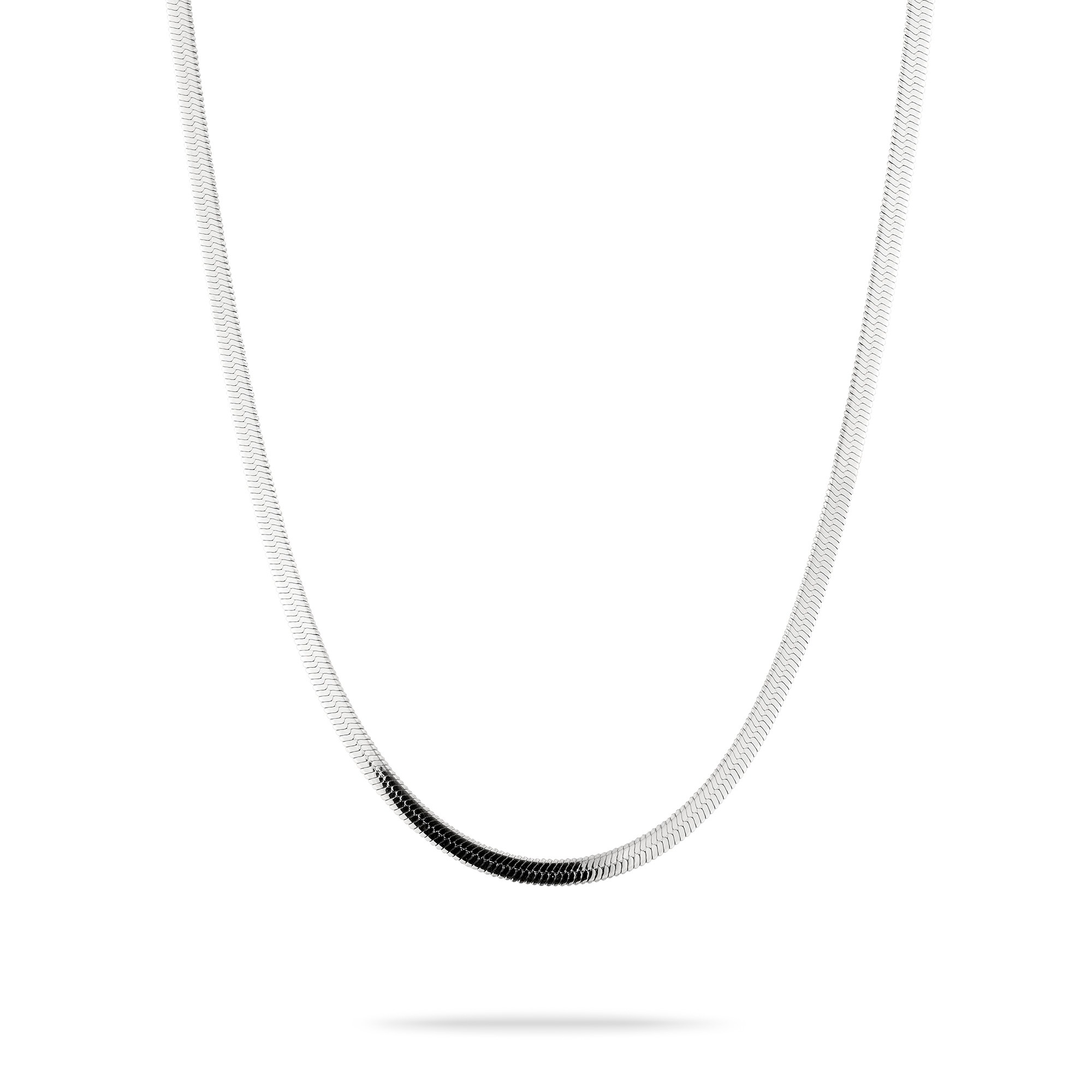 Kette ohne Anhänger LIEBESKIND BERLIN "Schmuck Geschenk Edelstahl Halskette The Long Sleek", silber (edelstahlfarben), Halsketten, Damen, Edelstahl, L: 45 B: 3mm, B:3mm