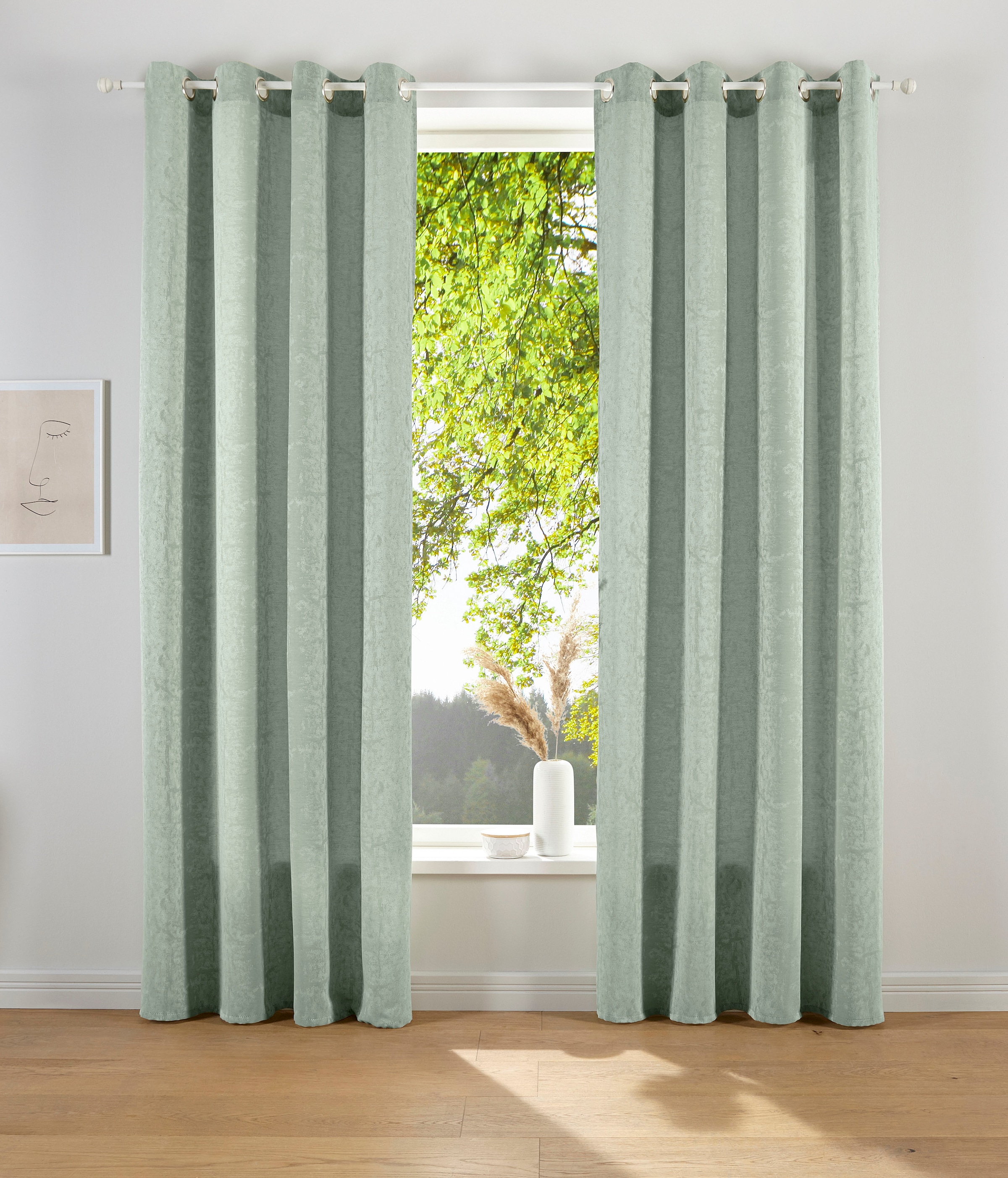 LeGer Home by Lena Gercke Vorhang "LESKA" Ösen 1 Stk. tlg. blickdicht, glat günstig online kaufen