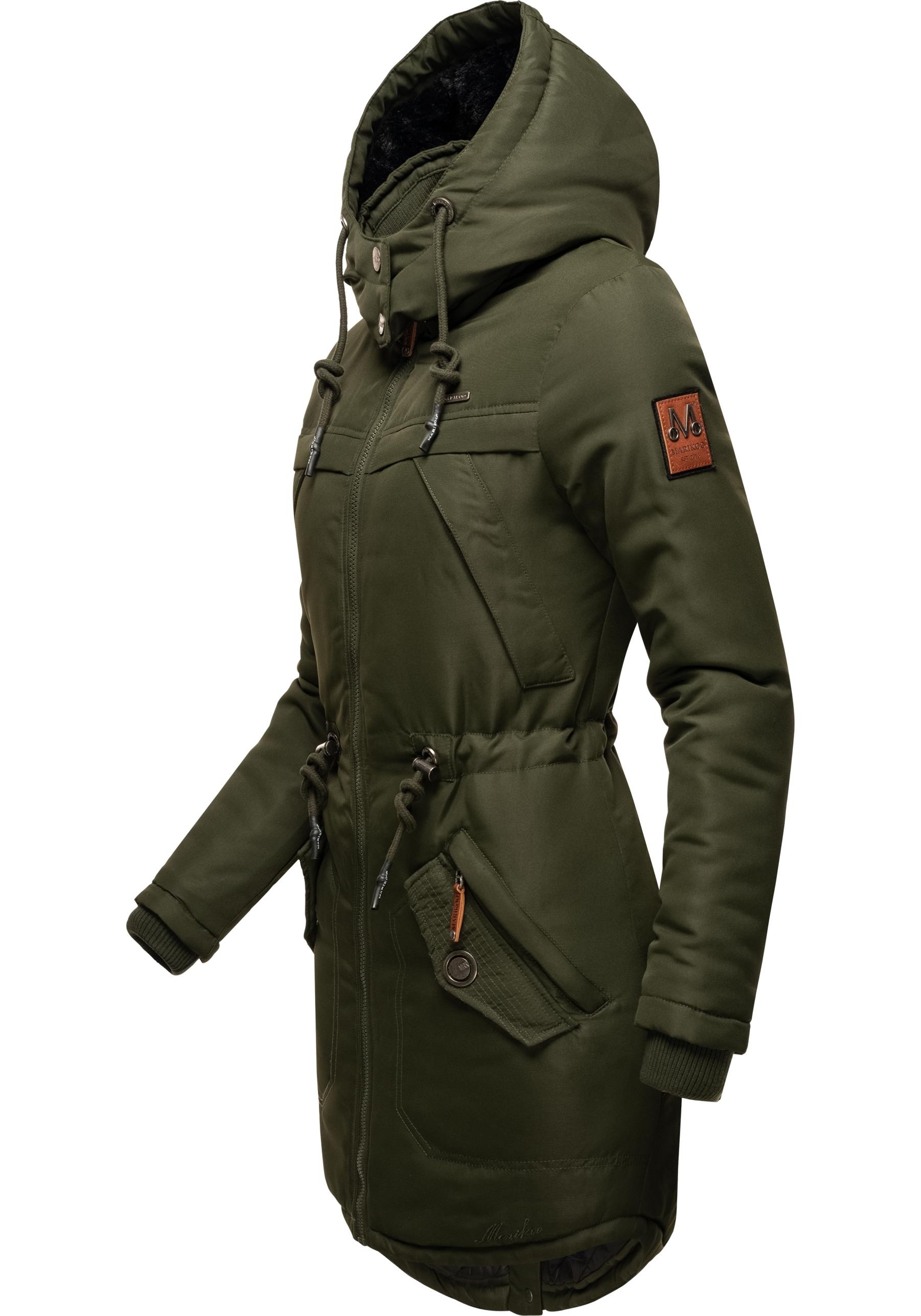 Marikoo Wintermantel »Kamii«, sportlicher Damen Winterparka mit abnehmb. Kapuze
