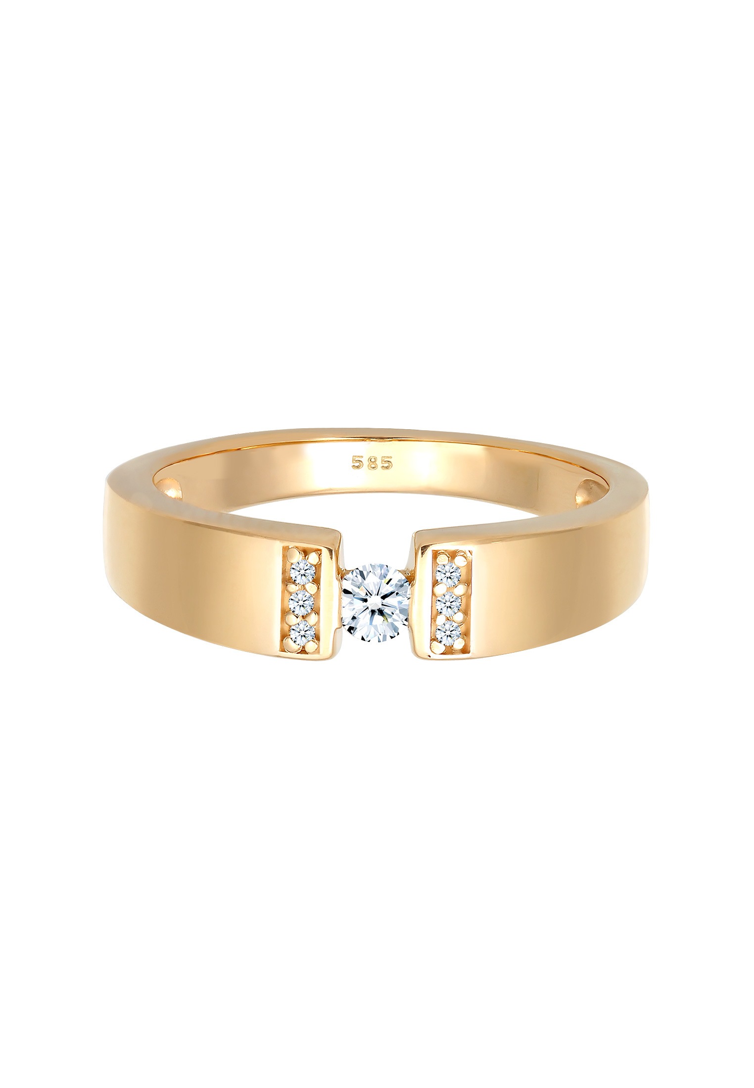Elli DIAMONDS Verlobungsring »Diamant Weiß Brillantschliff (0.14 ct) 585 Gelbgold«