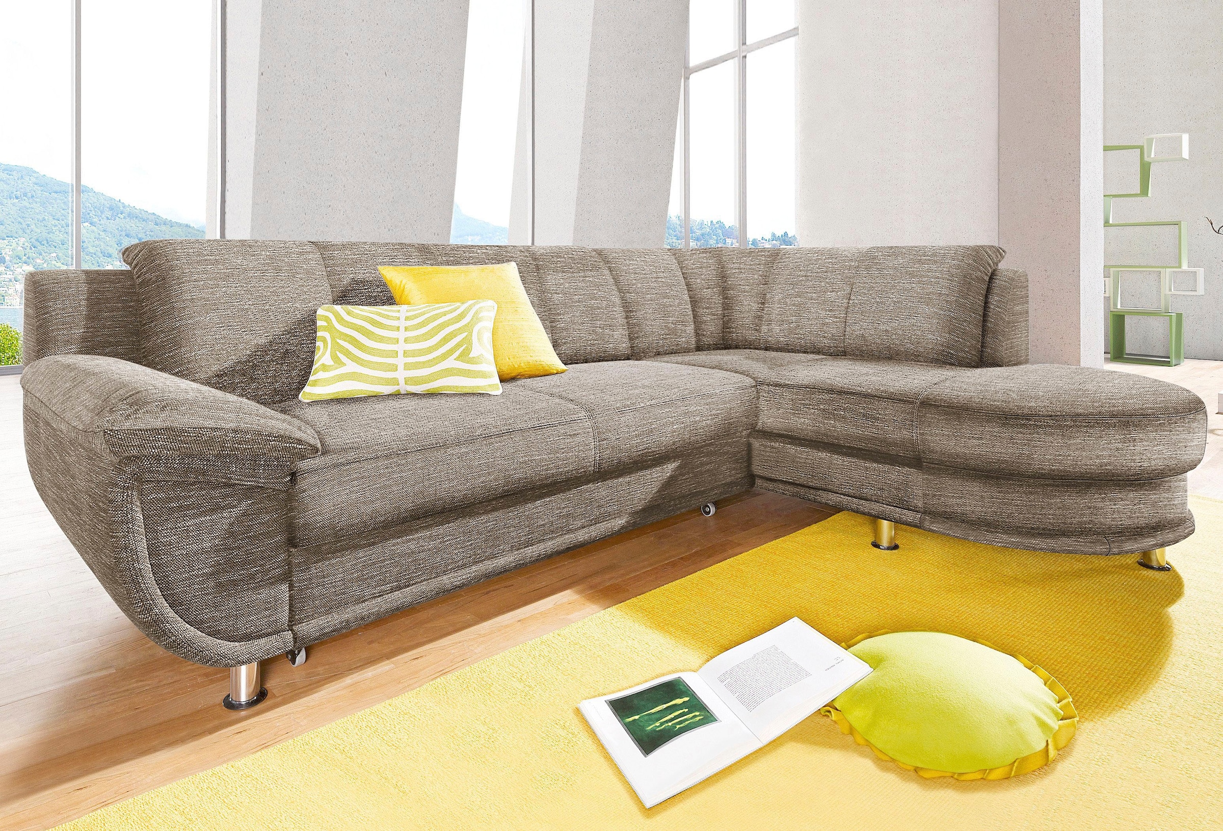 TRENDMANUFAKTUR Ecksofa »Rondo, zeitlos und elegant, OTTOs Choice, bequem, L-Form«, wahlweise mit Federkern, wahlweise mit Bettfunktion
