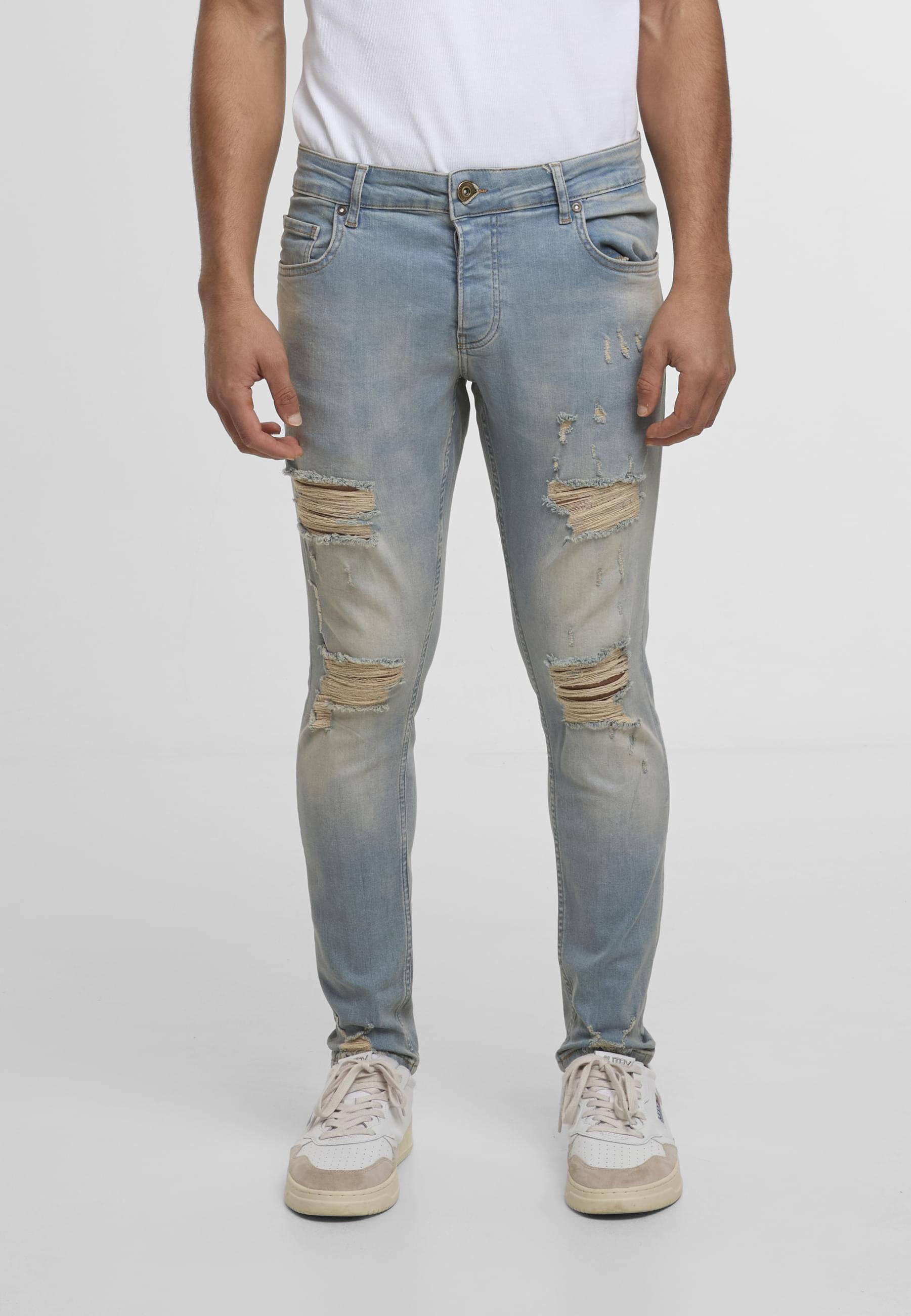 2Y Studios Bequeme Jeans »2Y Studios Herren 2Y Destroyed Cropped Skinny Fit Denim«, (1 tlg.)