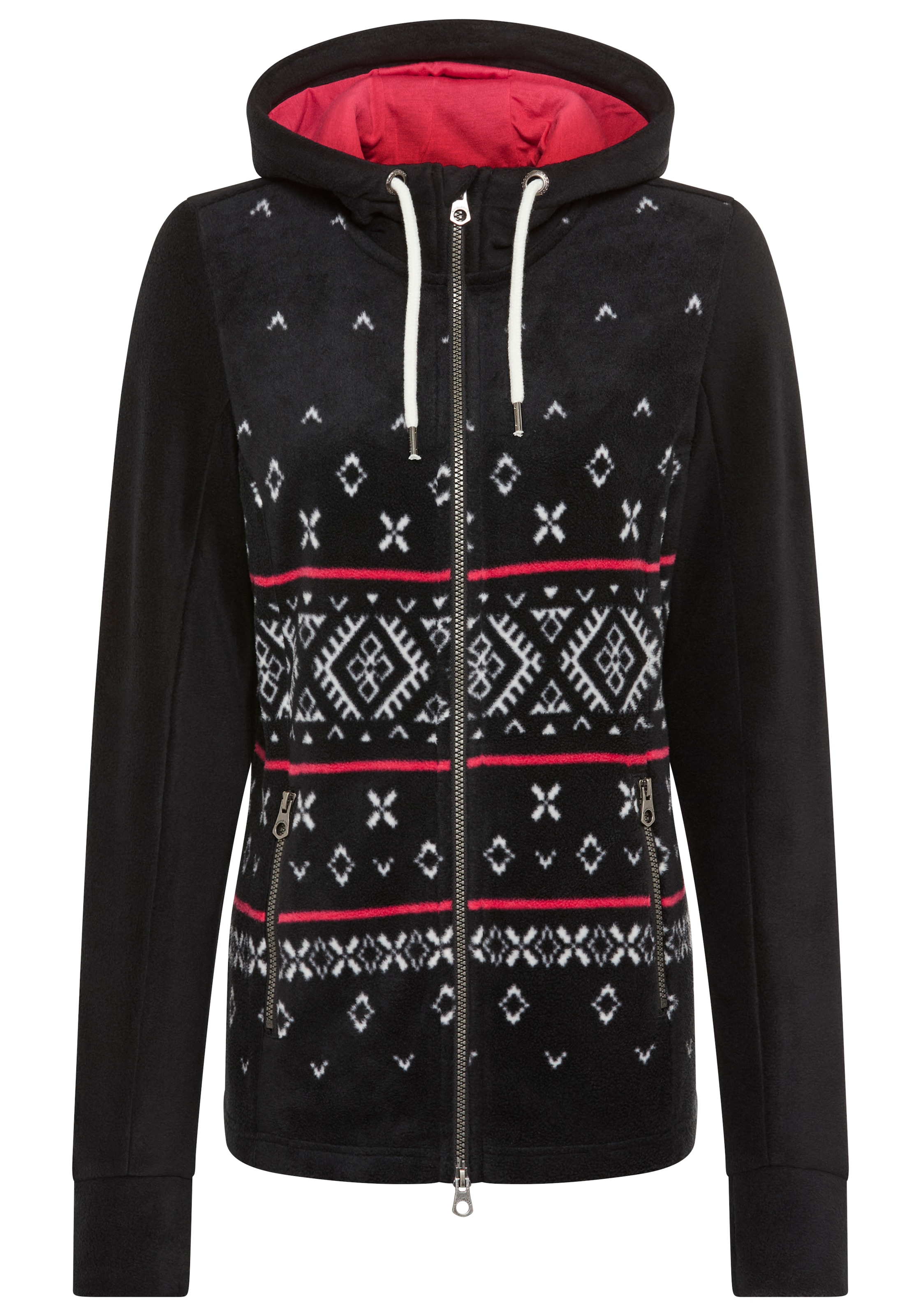 KangaROOS Fleecejacke, mit Kapuze, mit Norweger Muster