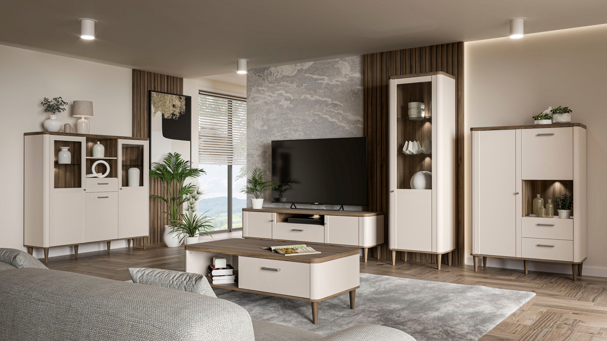 FORTE Couchtisch »Lacetti« B/H/T 120/43,7/60 cm Echtholzfüße