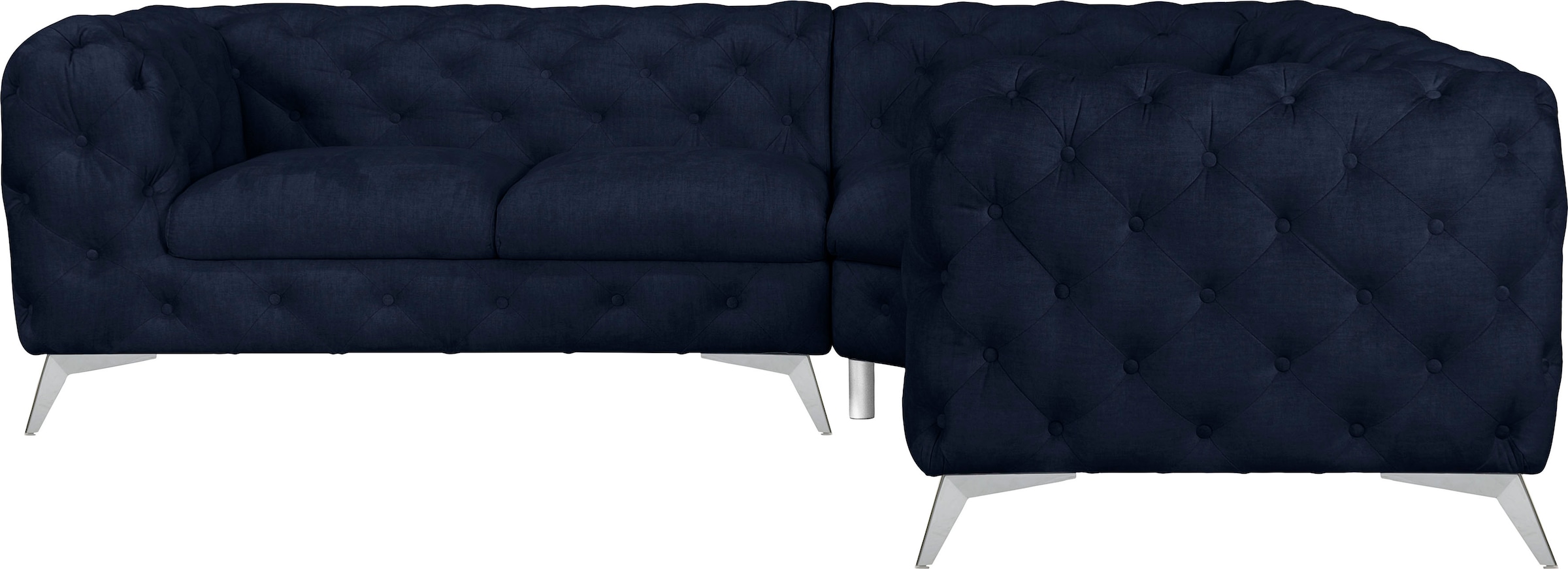 Home affaire Chesterfield-Sofa "Ecksofa GLYNIS L-Form mit Wellenunterfederu günstig online kaufen