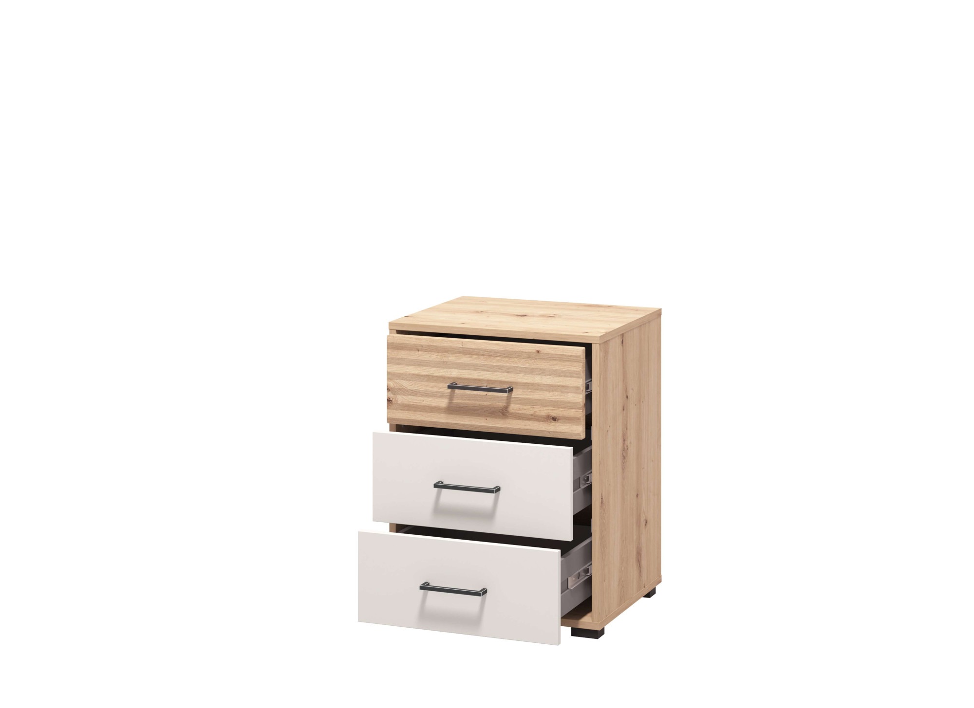 INOSIGN Nachtkommode »Modena Nachtschrank Nachttisch mit 2 oder 3 Schubladen«, FSC®-Zerifiziert Trendfarbe cashmere, ideal für kleine Räume