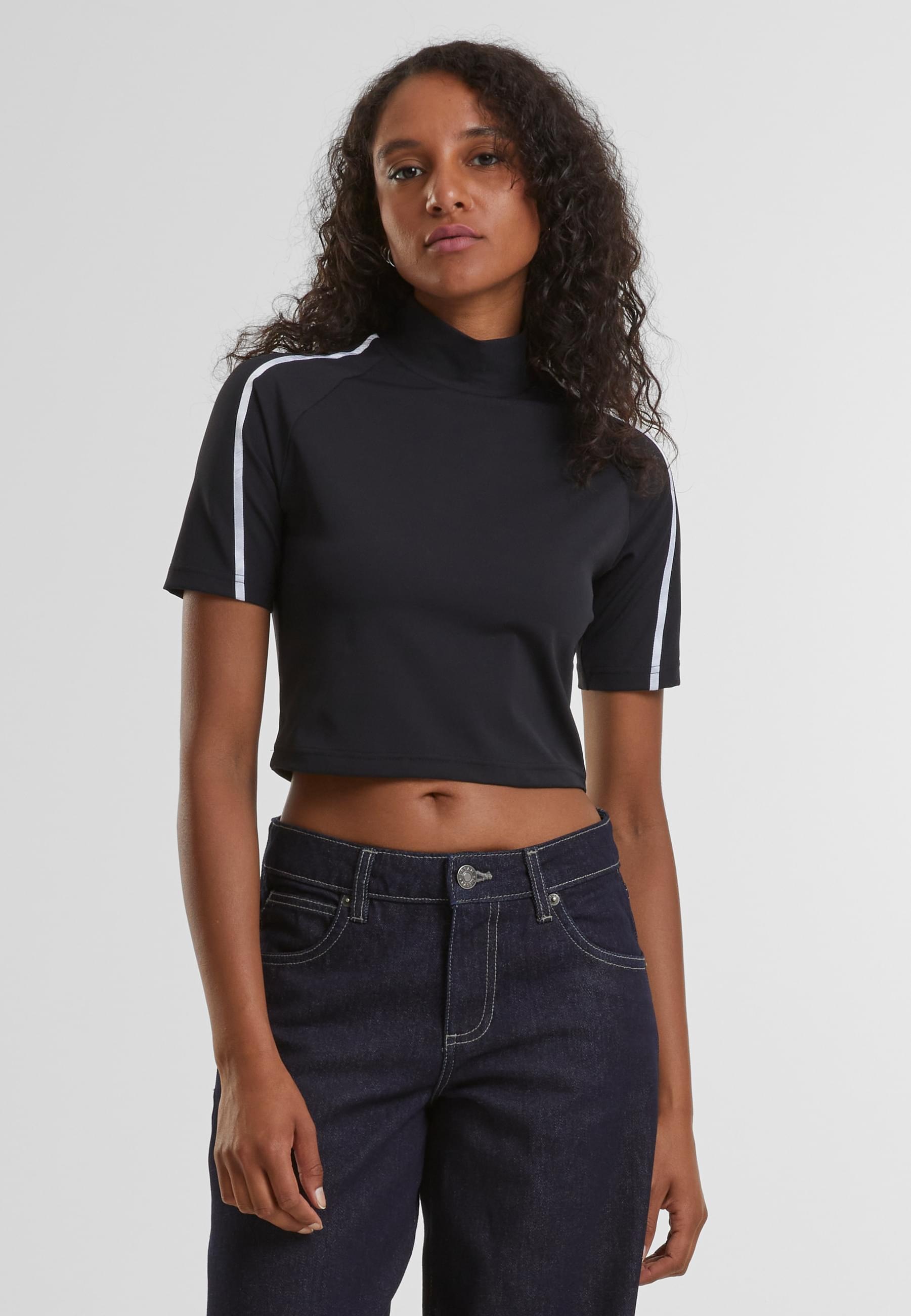 URBAN CLASSICS T-Shirt »Urban Classics Ladies High Neck Short Tee«, (1 tlg.)