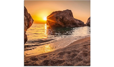 Artland Glasbild »Sonnenuntergang und Strand«, Strand, (1 St.) kaufen