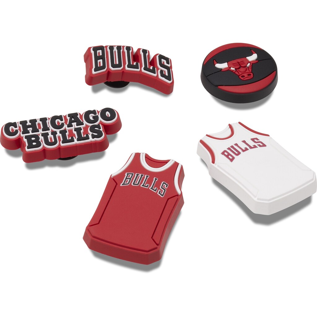 Crocs Schuhanstecker »Jibbitz™ NBA Chicago Bulls«, (Set, 5 tlg., Kein Spielzeug. Nicht für Kinder unter 3 Jahren geeignet)