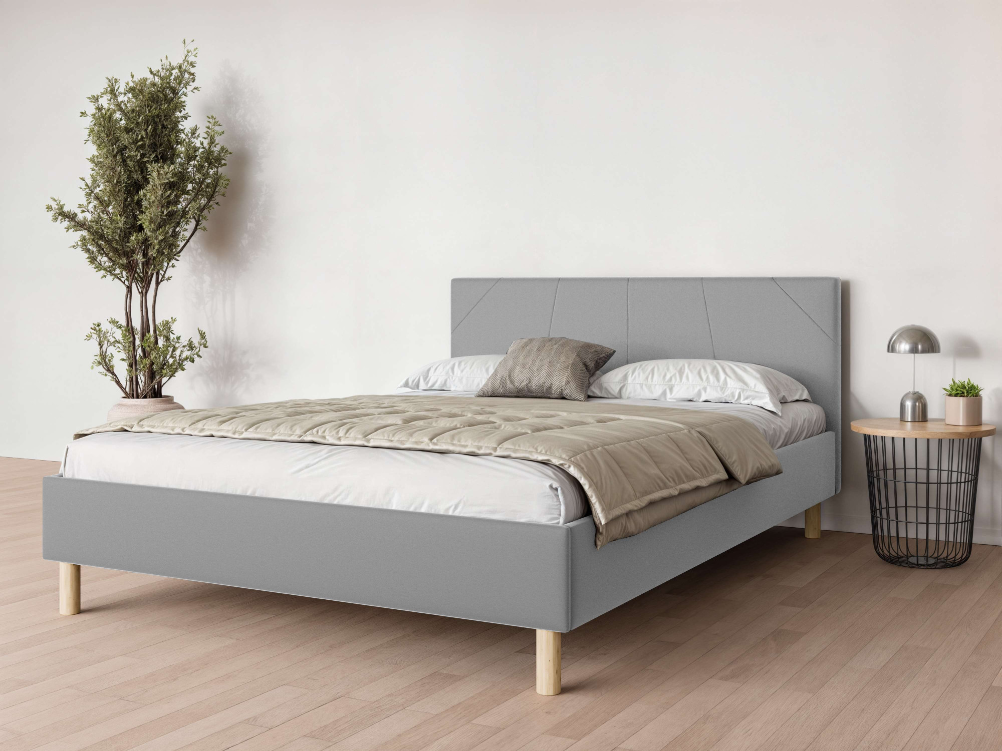 Home affaire Collection Polsterbett "Albybyn, Bettgestell mit Kopfteil und Lattenrost, in 2 Breiten" ohne Bettkasten und Matratze, in 2 Breiten- 140 und 160 cm