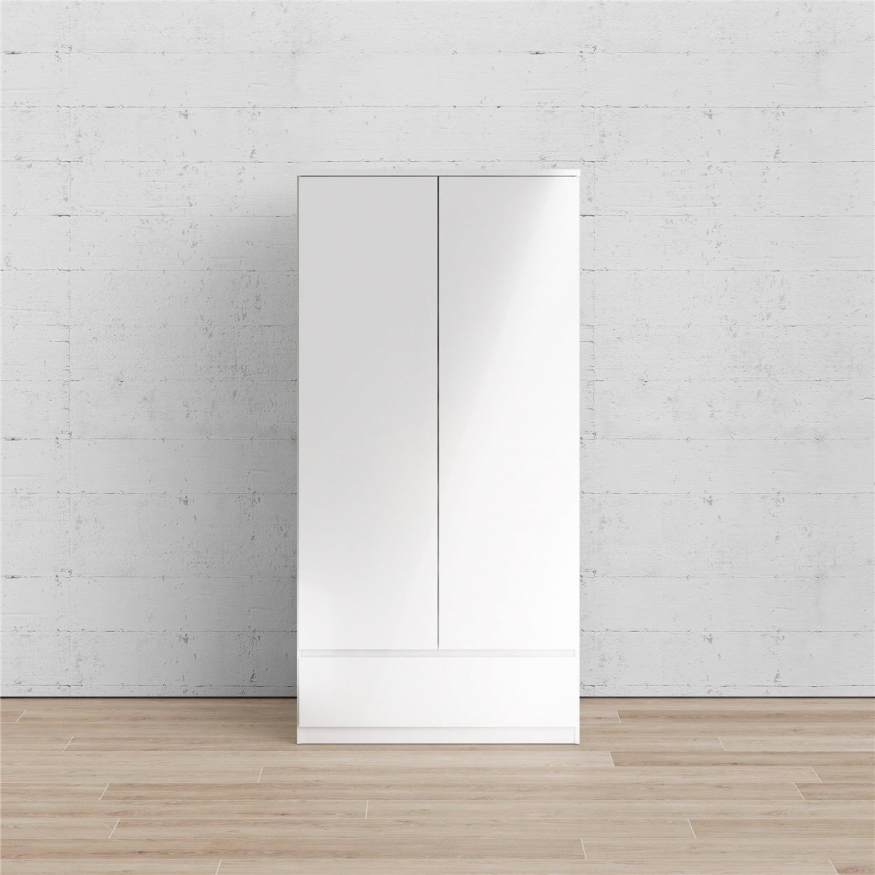 Home affaire Kleiderschrank "Naia, Drehtürenschrank, Aufbewahrung Kasten Schrank Stauraum" 2 Türen, Kleiderstange, 4 Fächer, Breite 99 cm, Höhe 200 cm