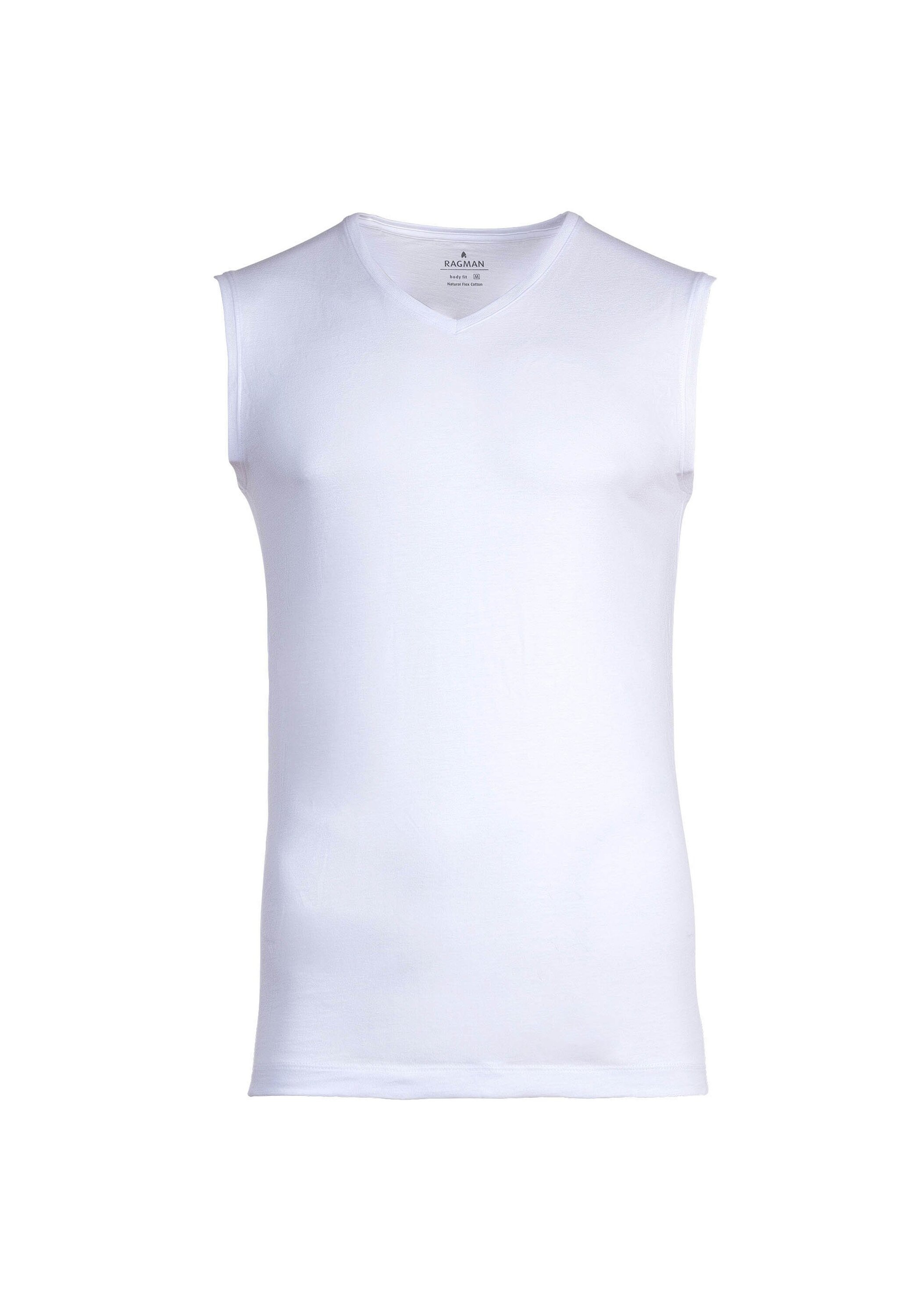 Ragman 2-er Set Shirts Weiß mit V-Ausschnitt günstig online kaufen