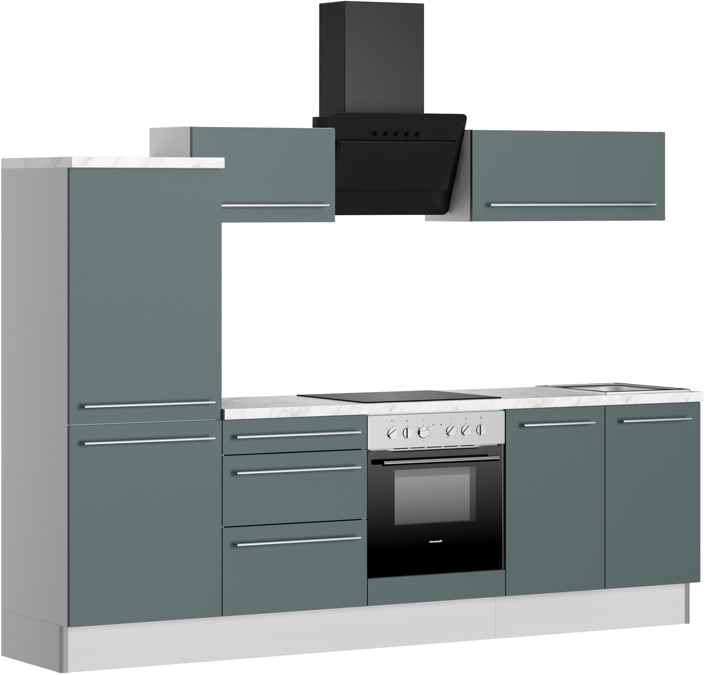 KOCHSTATION Küche "KS-Bern2", Breite 270 cm, wahlweise mit E-Geräten, Seite günstig online kaufen