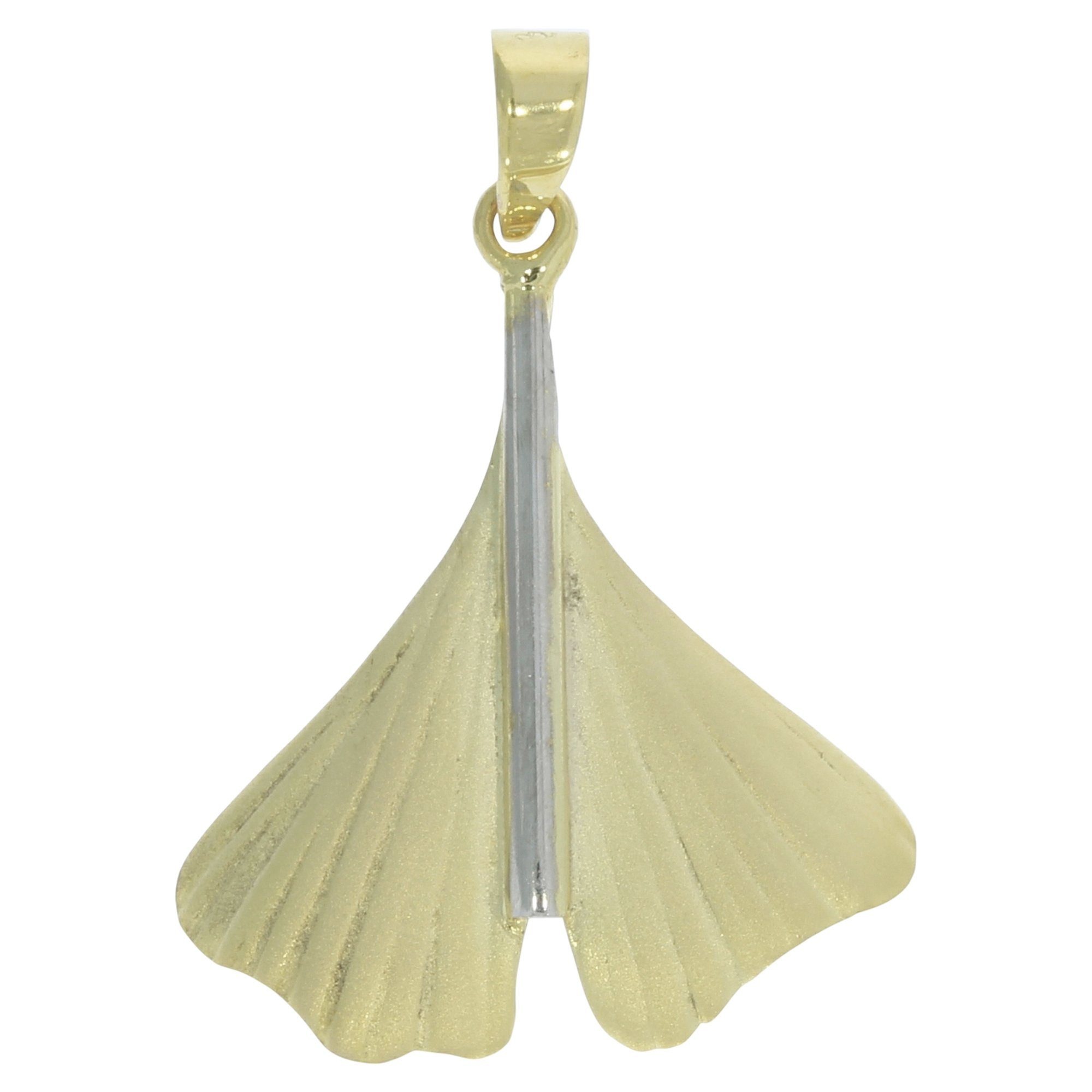 Vivance Anhänger »333/- Gelbgold bicolor Ginkgo«
