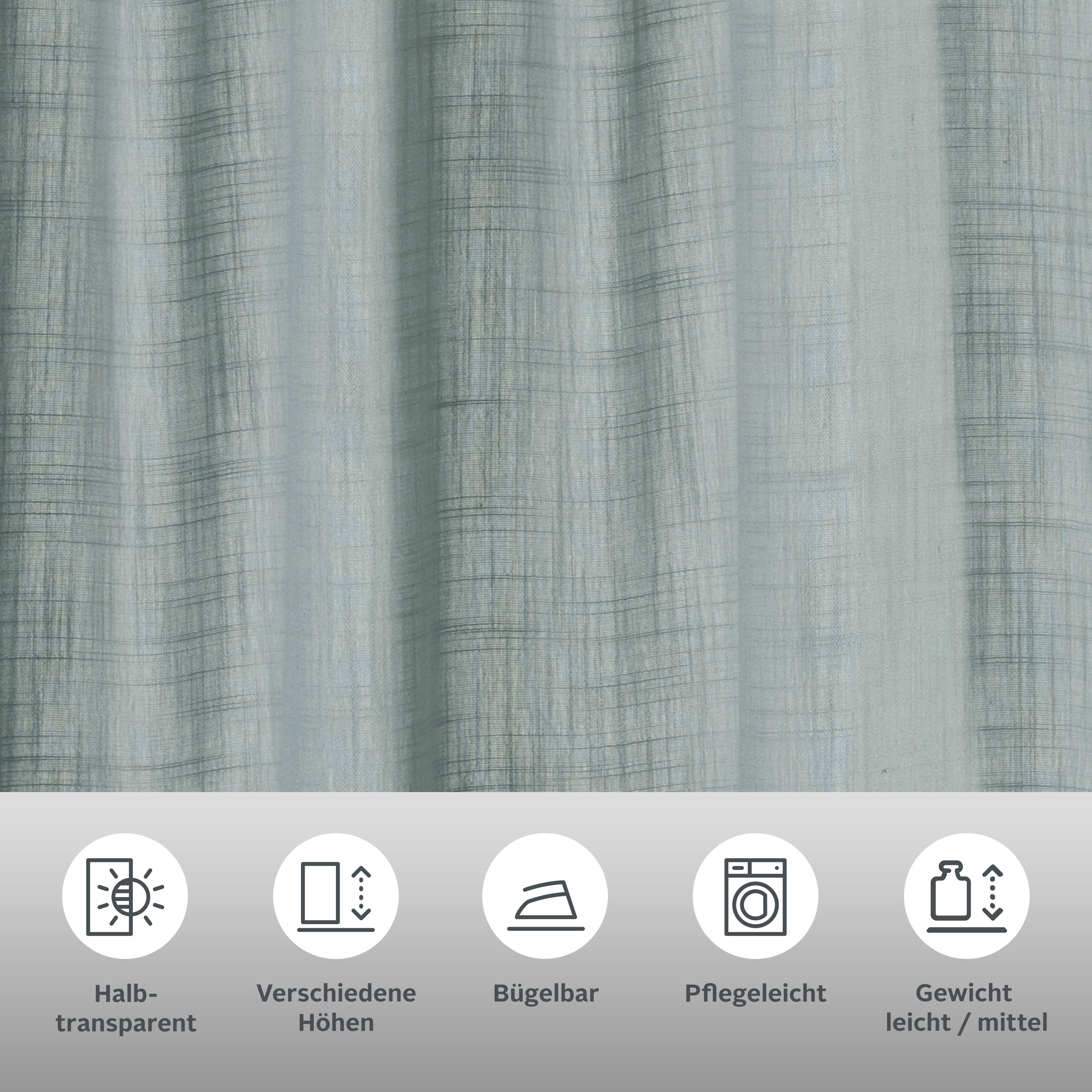 Thumbnail - Home affaire Collection Vorhang "Linsdorf" Multifunktionsband 1 Stk. tlg. Leinenstruktur, halbtransparent