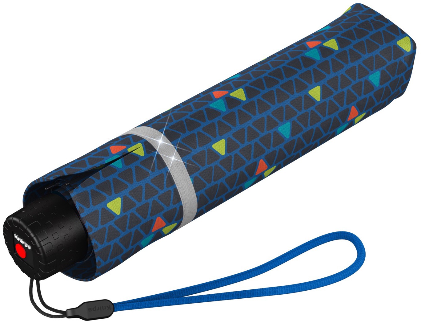 Knirps® Taschenregenschirm »Rookie manual, triple blue reflective«, für  Kinder; mit umlaufendem, reflektierendem Band | BAUR