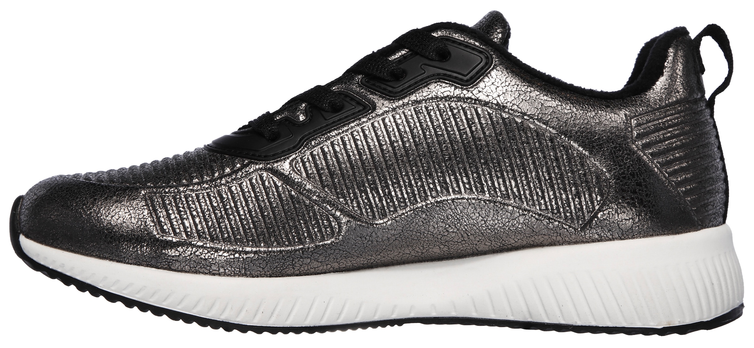 Skechers Keilsneaker »BOBS SQUAD-SPARKLE LIFE«, Freizeitschuh, Halbschuh, Schnürschuh im glänzenden Metallic-Look