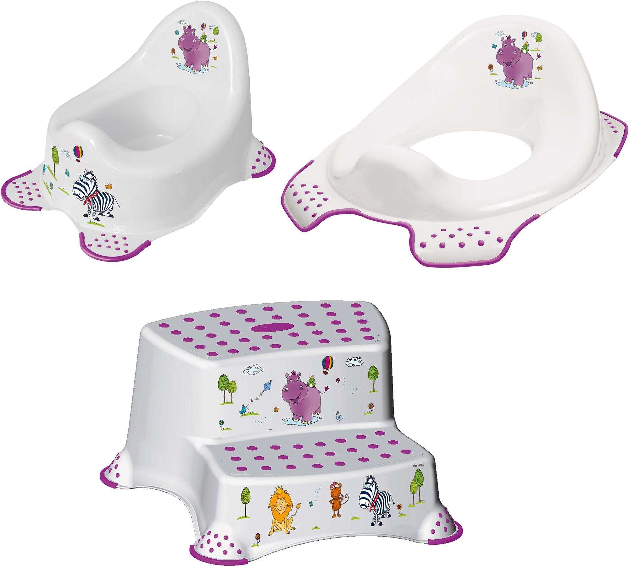 keeeper Töpfchen »Hippo, weiß«, (Set, 3 tlg.), Kinderpflege-Set - Töpfchen, Toilettensitz und Tritthocker