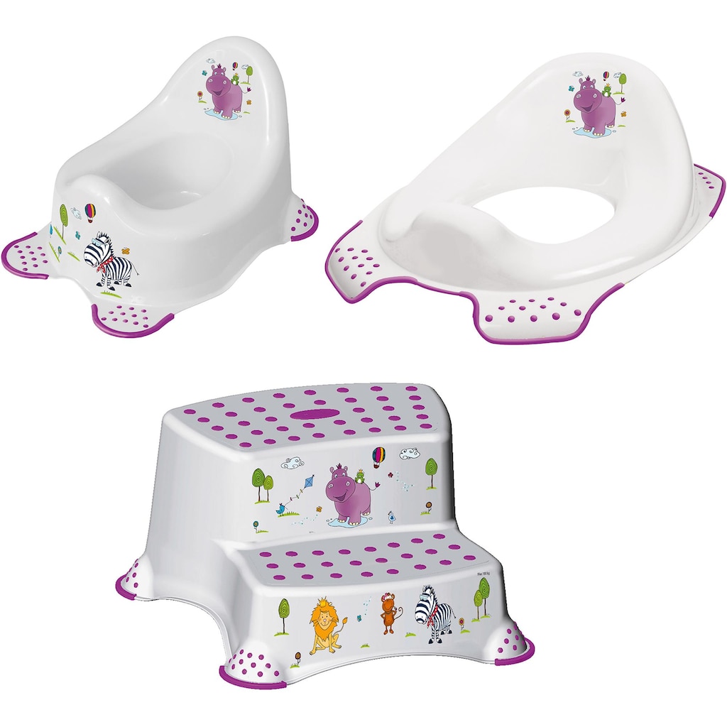 keeeper Töpfchen »Hippo, weiß«, (Set, 3 tlg.), Kinderpflege-Set - Töpfchen, Toilettensitz und Tritthocker