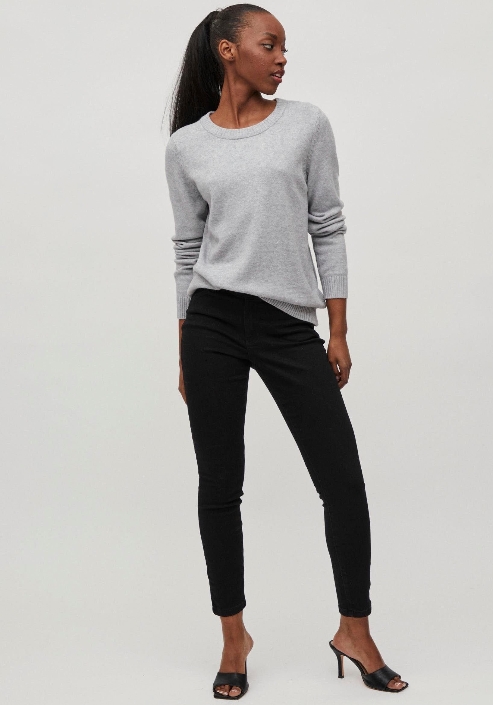 Vila Rundhalspullover »VIRIL-O-PULLI« Feinstrick mit feinen Strickdetails