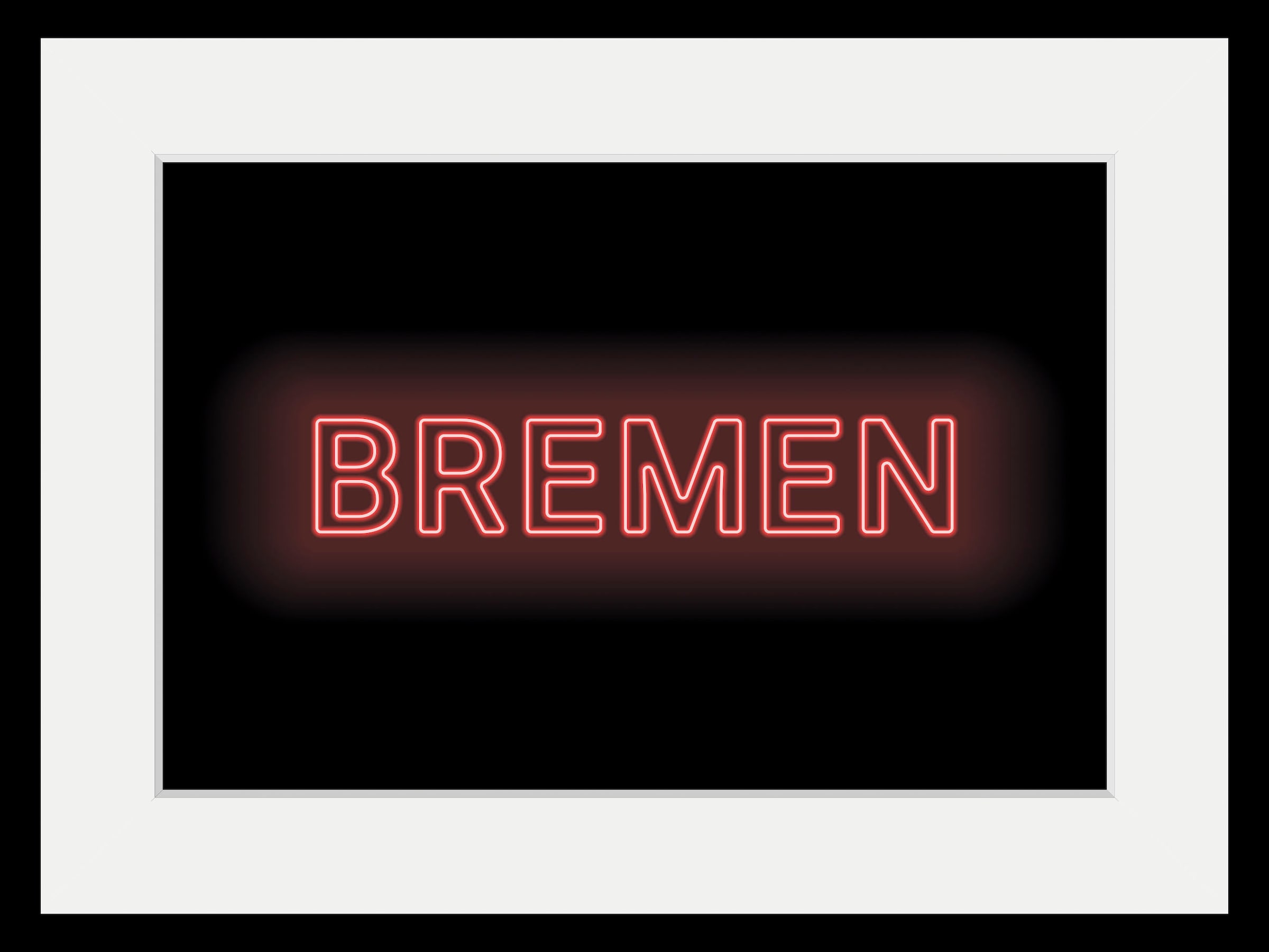 queence Bild »BREMEN LIGHTS« Schriftzug | Städte 1 Stk. tlg. HD Premium Poster-Druck inkl. Holzrahmen