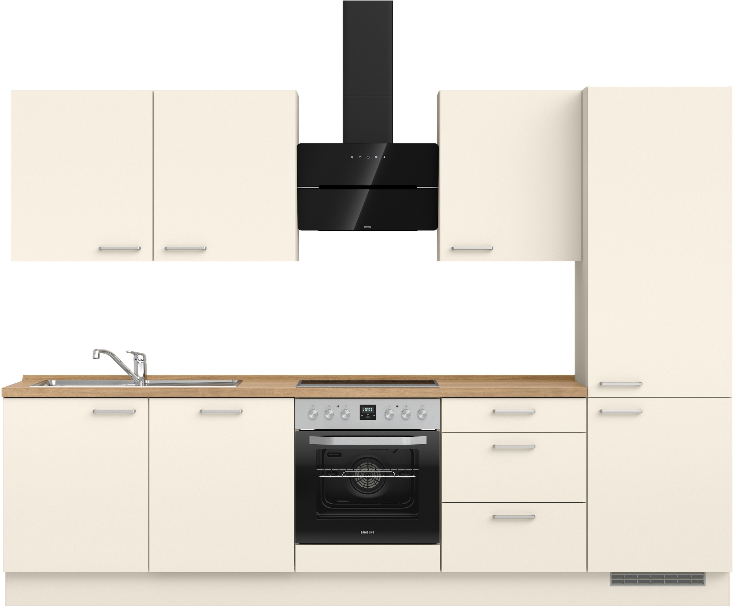 nobilia Küchenzeile ""Touch II", NEU: individuell anpassbar mit gratis Profi-Beratung" vormontiert, Breite 300 cm, Ausrichtung wählbar, wahlw. mit E-Geräten