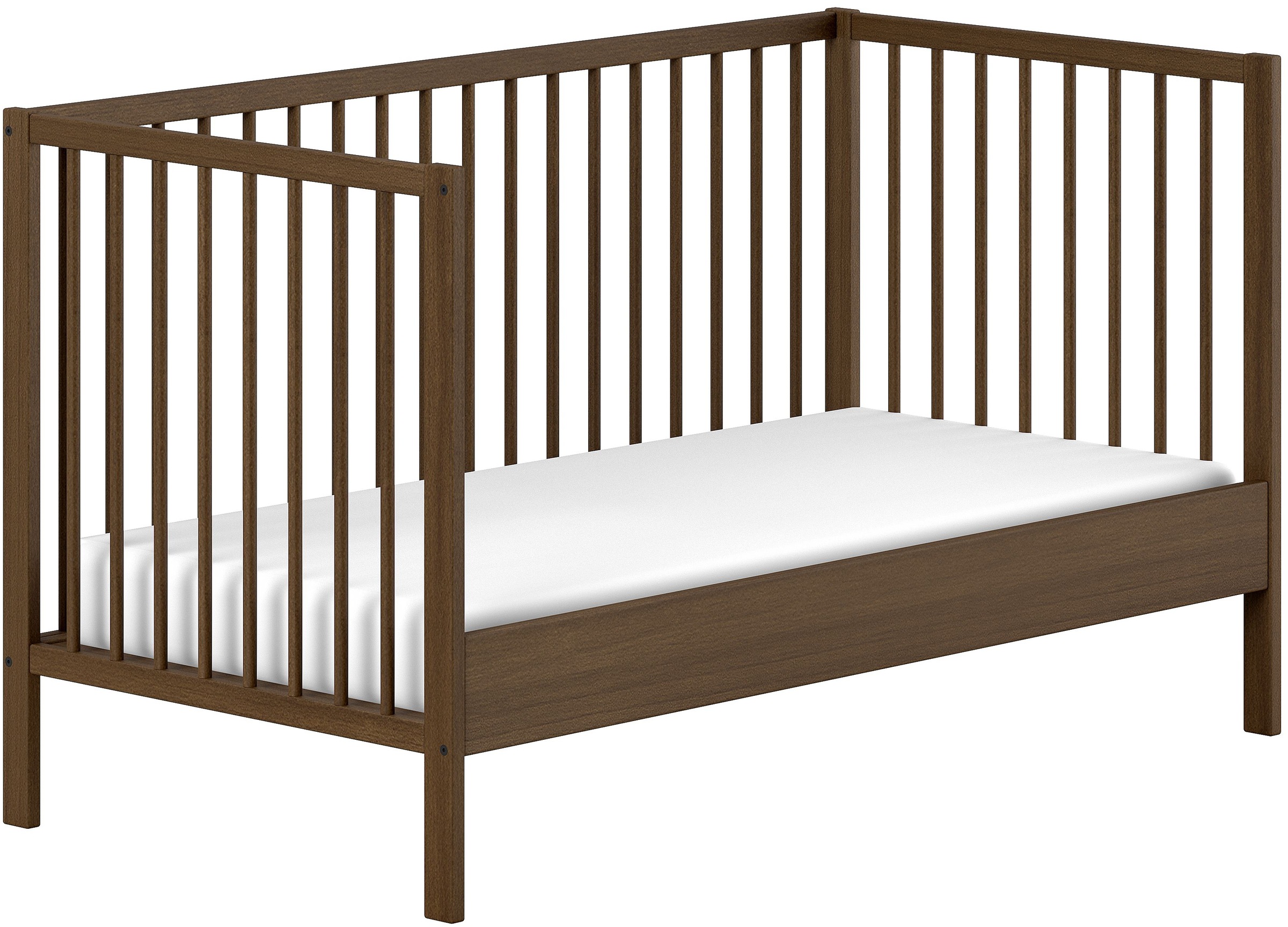 Babymöbel-Set VIPACK "DINO, ideal für Ihr Kinderzimmer, Made in Europe, Buche massiv", buche nussbaum farbig, Einlasstiefe Lattenrost ca. 18,3cm, 33,9cm und 49,5cm + ohne Matratze, B/H: 70cm x 140cm, Einlasstiefe Lattenrost ca. 18,3cm, 33,9cm und 49,5cm,  3