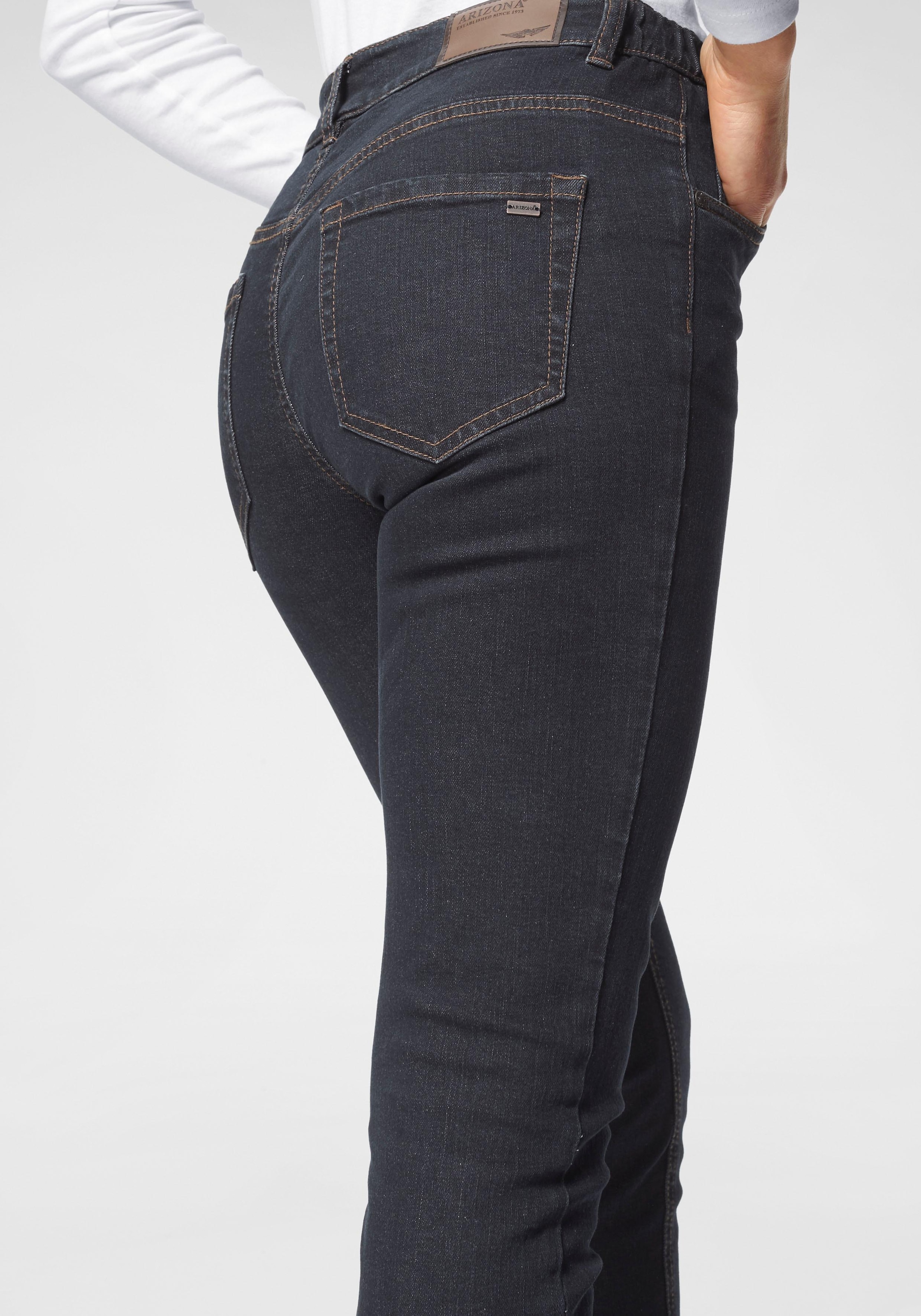 für Gummizugeinsatz«, Waist Slim-fit-Jeans | High »Bund mit BAUR Arizona seitlichem kaufen