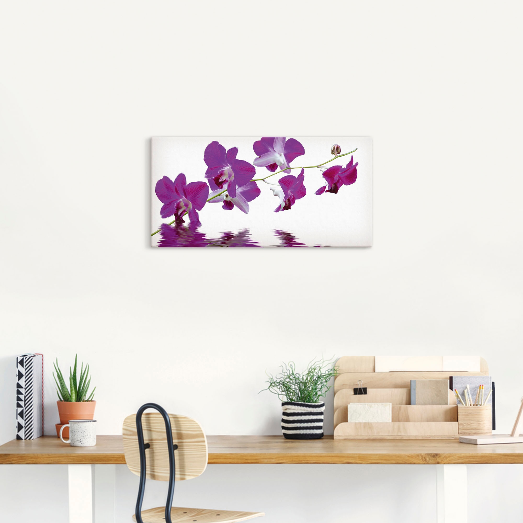 Artland Leinwandbild »Violette Orchideen«, Blumen, (1 St.), auf Keilrahmen gespannt