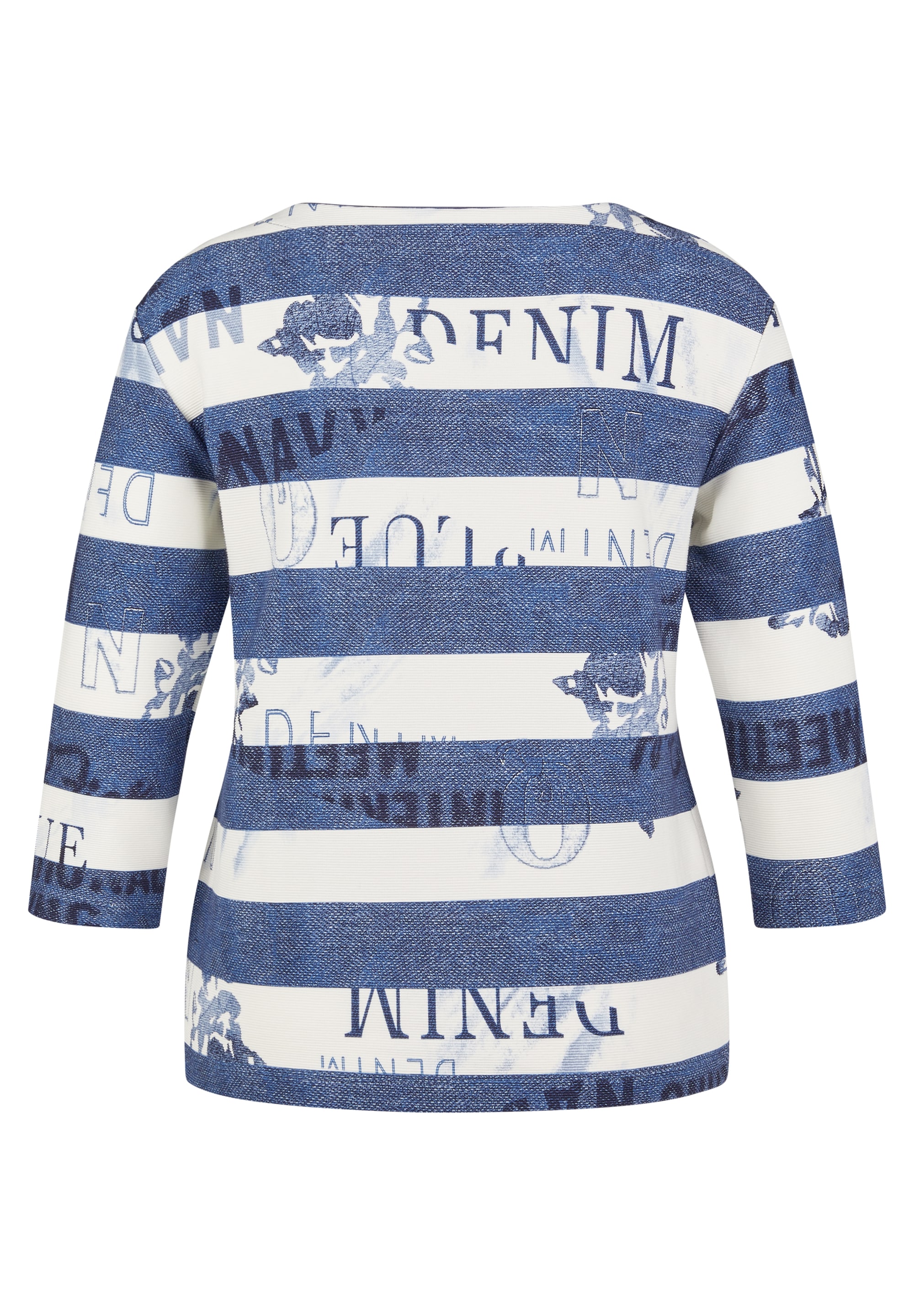 Rabe 3/4-Arm-Shirt, mit Streifenmuster und Print
