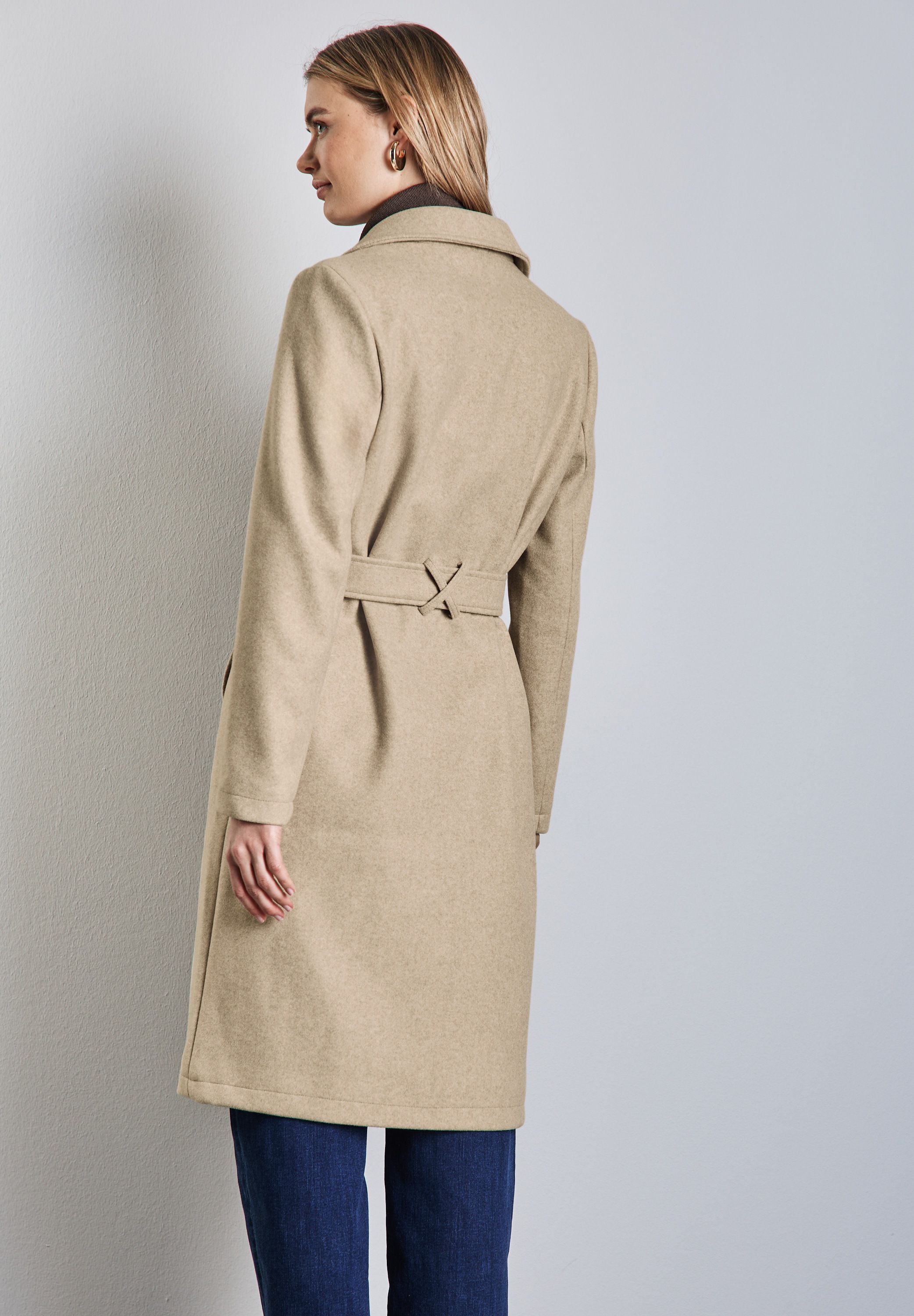 STREET ONE Langjacke, ohne Kapuze, mit Bindegürtel günstig online kaufen