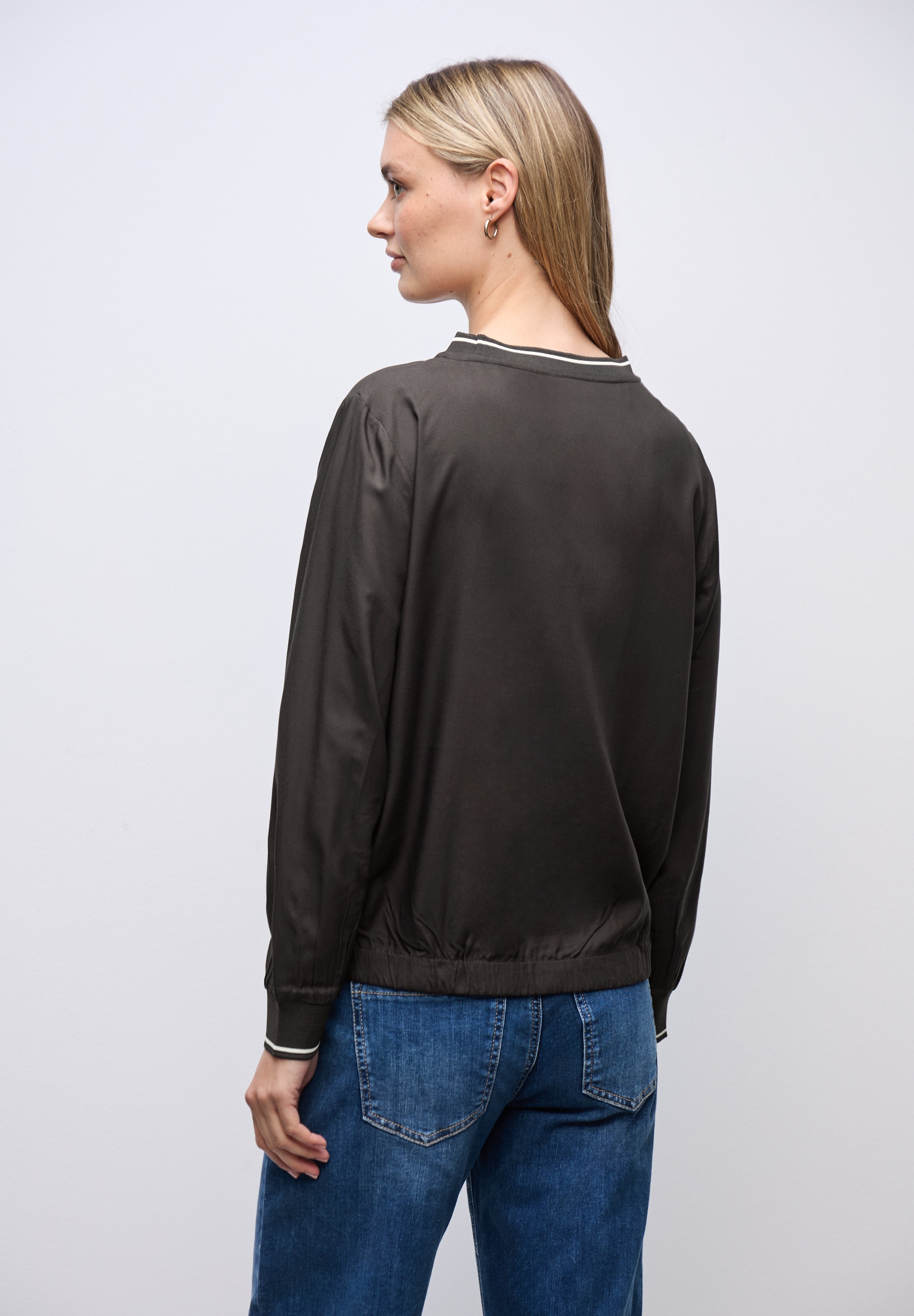 STREET ONE Langarmbluse mit Elastiksaum günstig online kaufen