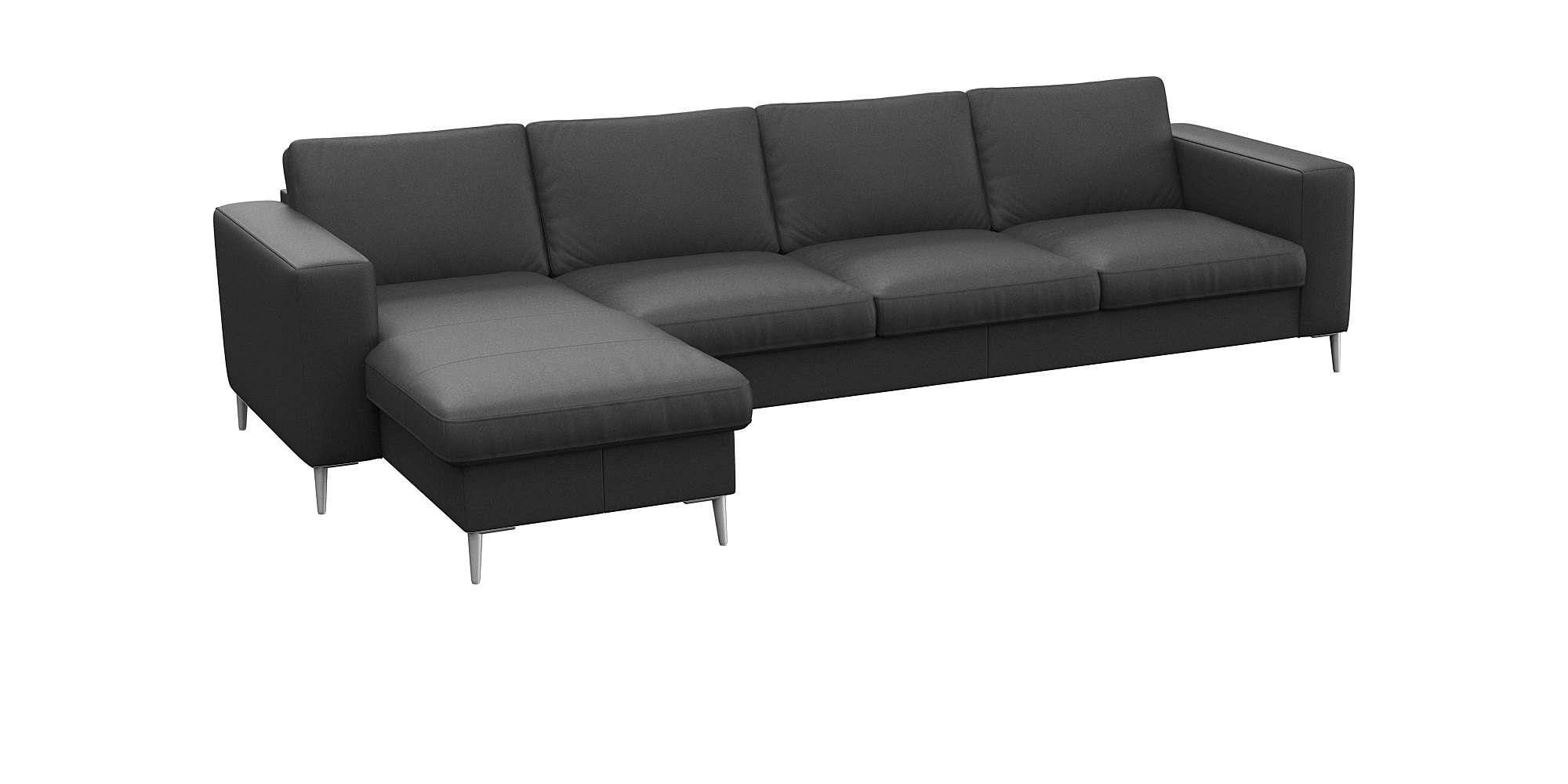 FLEXLUX Ecksofa »Fiore, super Sitzkomfort durch Kaltschaum im Sitz, L-Form«, breite Armlehnen, Füße Alu