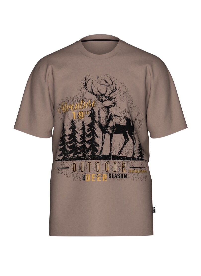 Trigema T-Shirt »TRIGEMA T-Shirt mit großem Hirsch-Printmotiv«, (1 tlg.)