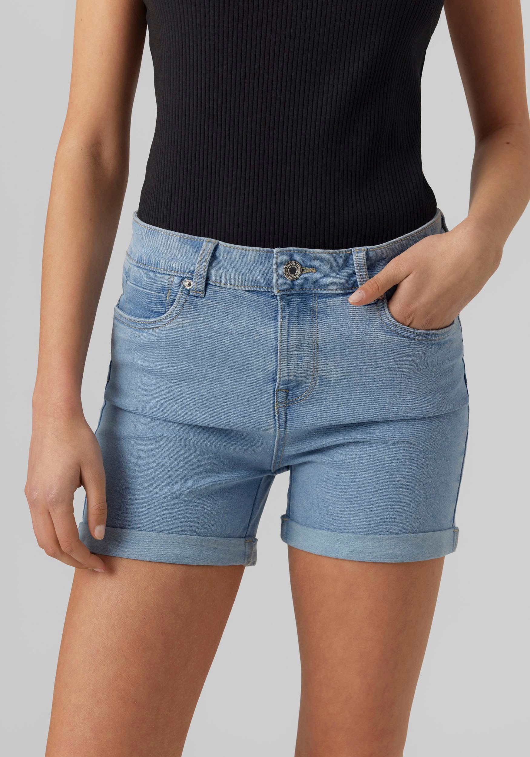 Vero Moda Jeansshorts "VMLUNA MR FOLD SHORTS MIX GA NOOS" mit Umschlagsaum günstig online kaufen